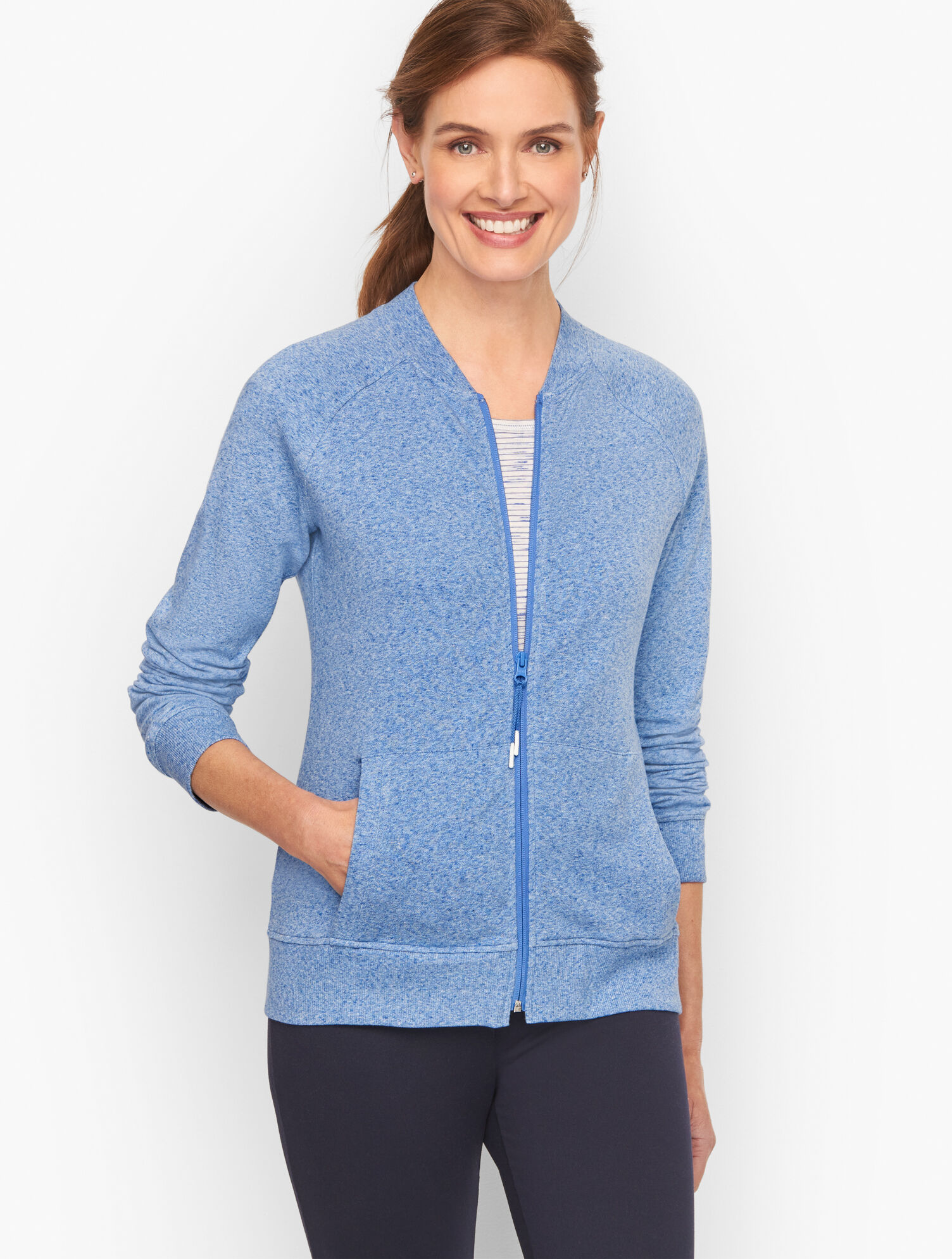 Terry Rib Bomber Jacket | Talbots