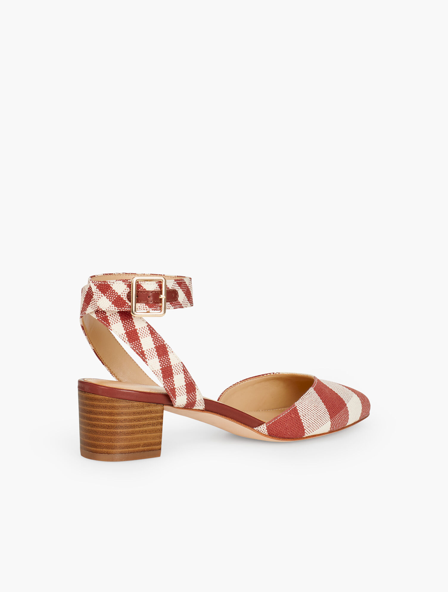Laney Ankle Strap Heels - Gingham