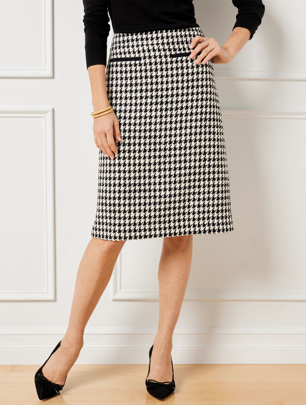 A-Line Skirt - Houndstooth Tweed