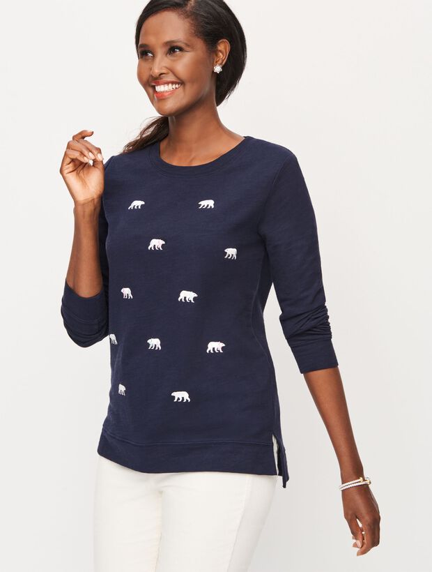 Embroidered Polar Bear Sweatshirt