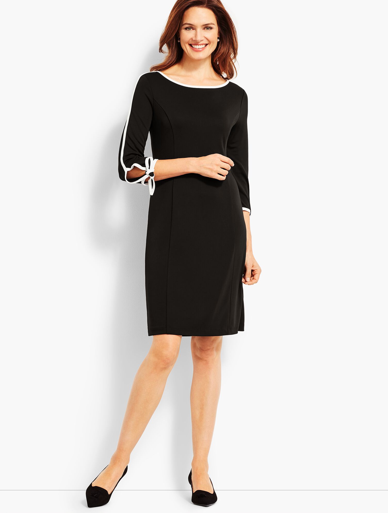 Elbow-Sleeve Jersey Dress | Talbots
