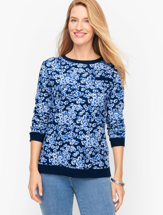 Pocket Crewneck Sweatshirt - Brushed Floral