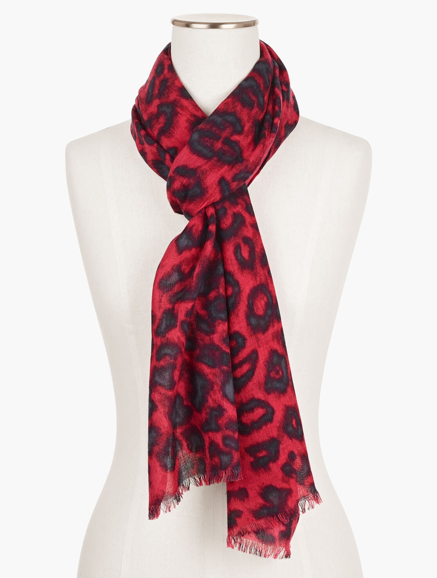 Pure Wool Leopard Oblong Scarf