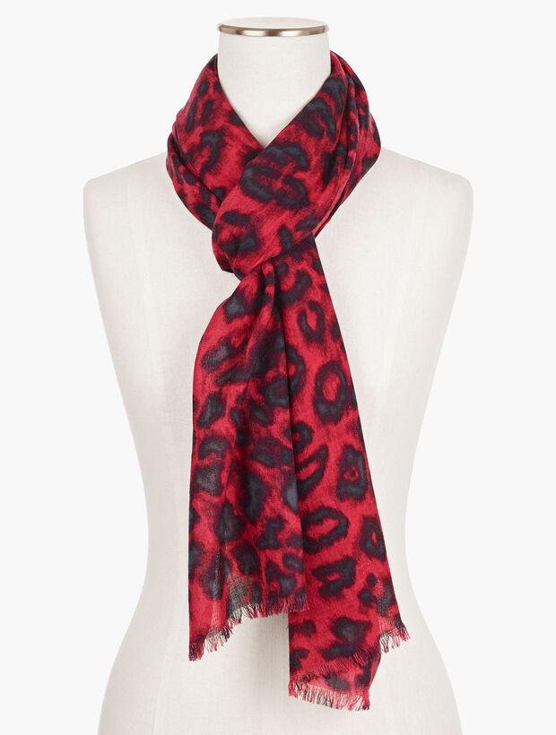 Pure Wool Leopard Oblong Scarf