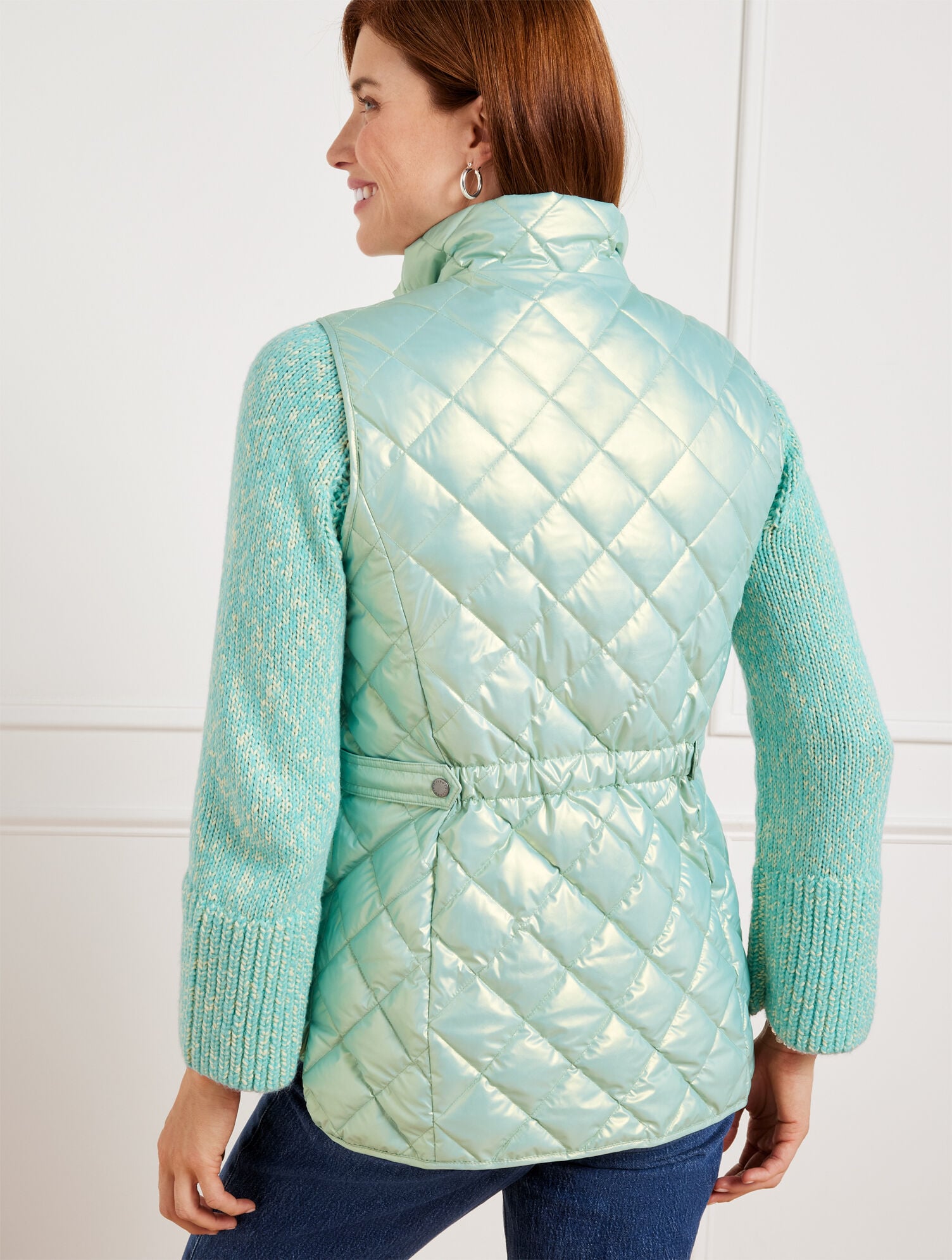 Quilted Down Puffer Vest - Pearlized | Talbots