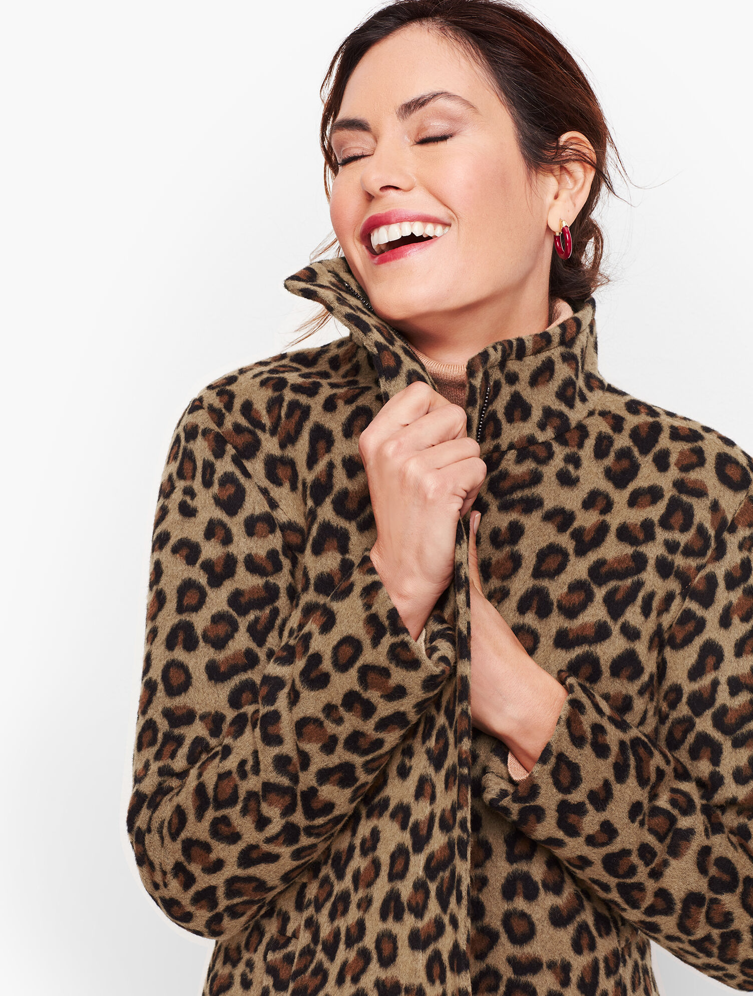 Albury Wool Stadium Coat - Jacquard Animal Print | Talbots