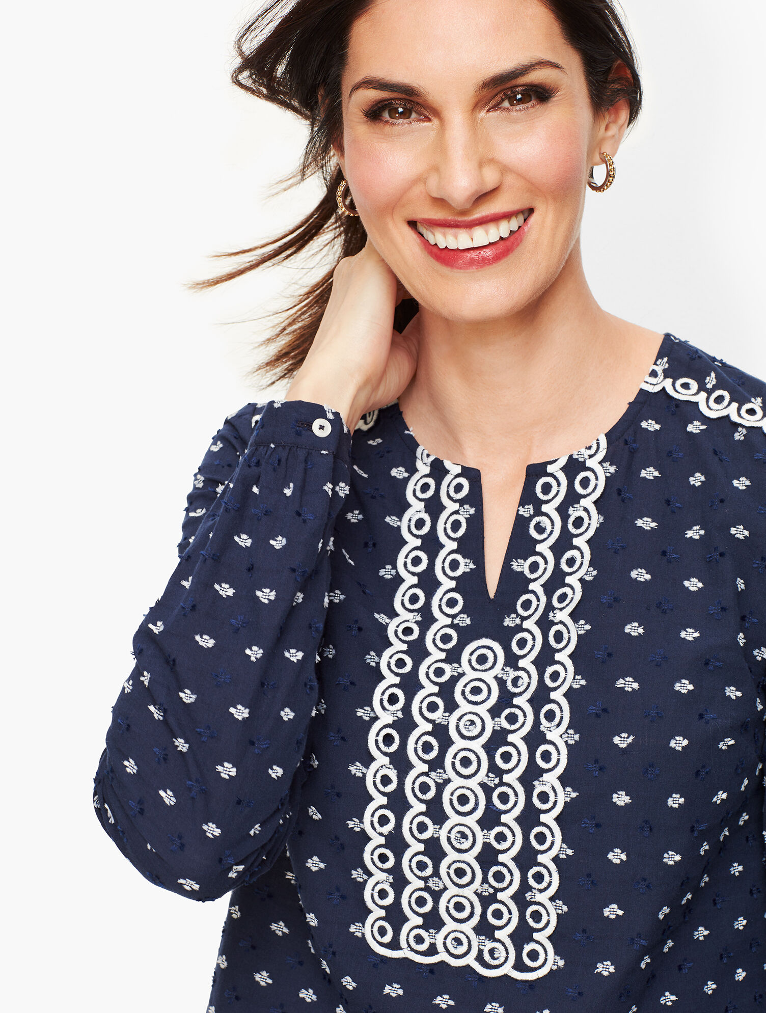 Embroidered Clip Dot Popover