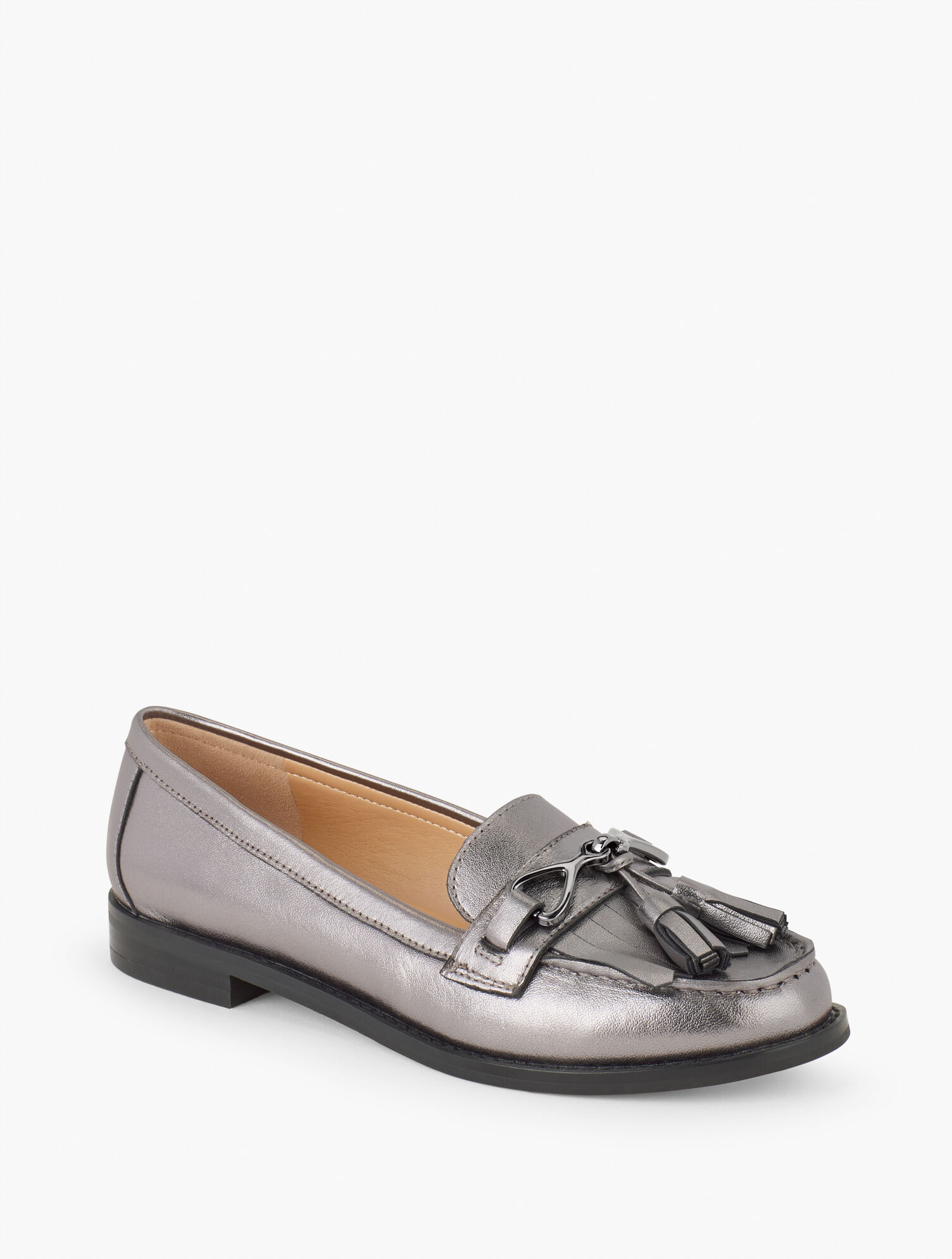 Laura Tasseled Metallic Leather Loafers
