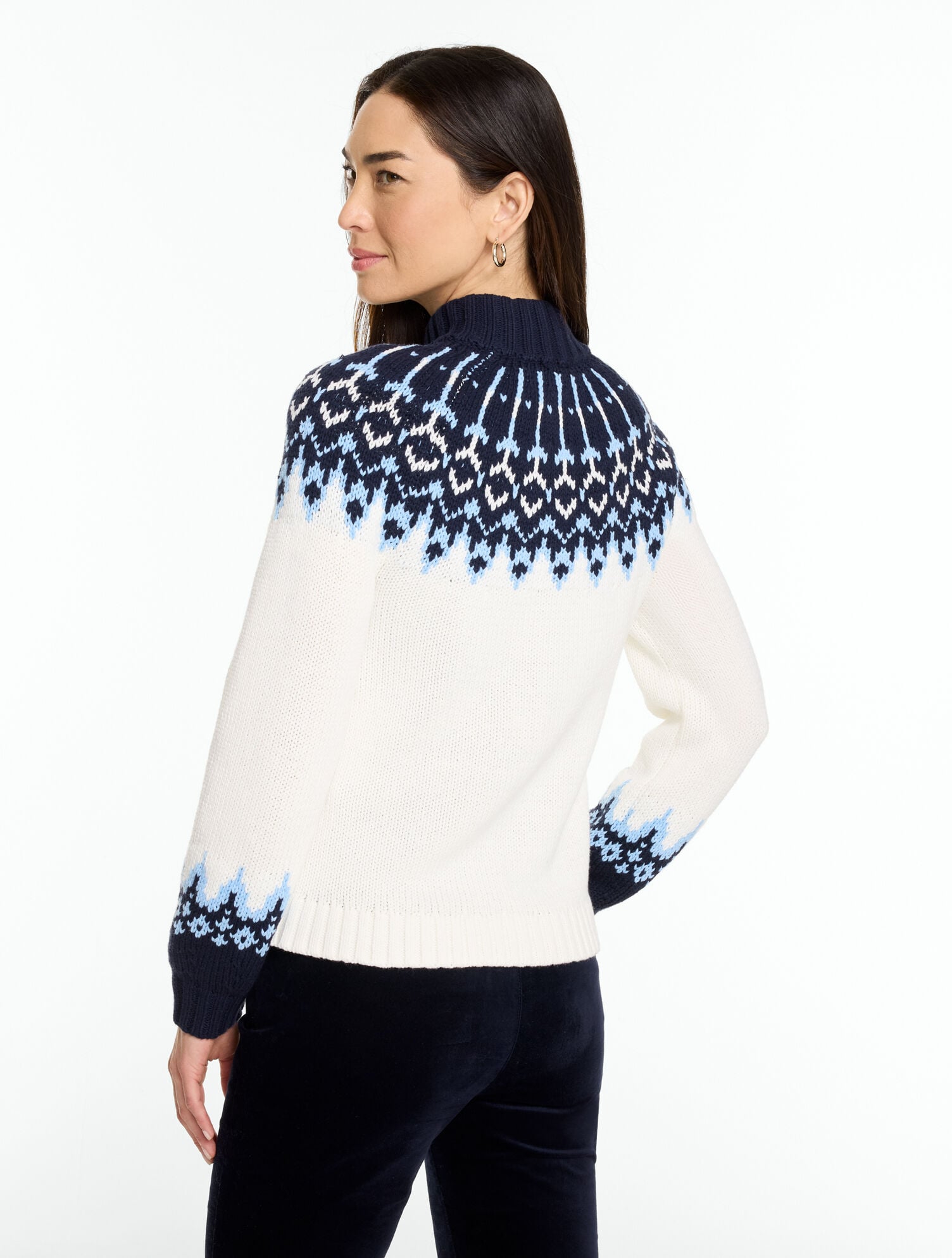 Frosty Fair Isle Full-Zip Cardigan