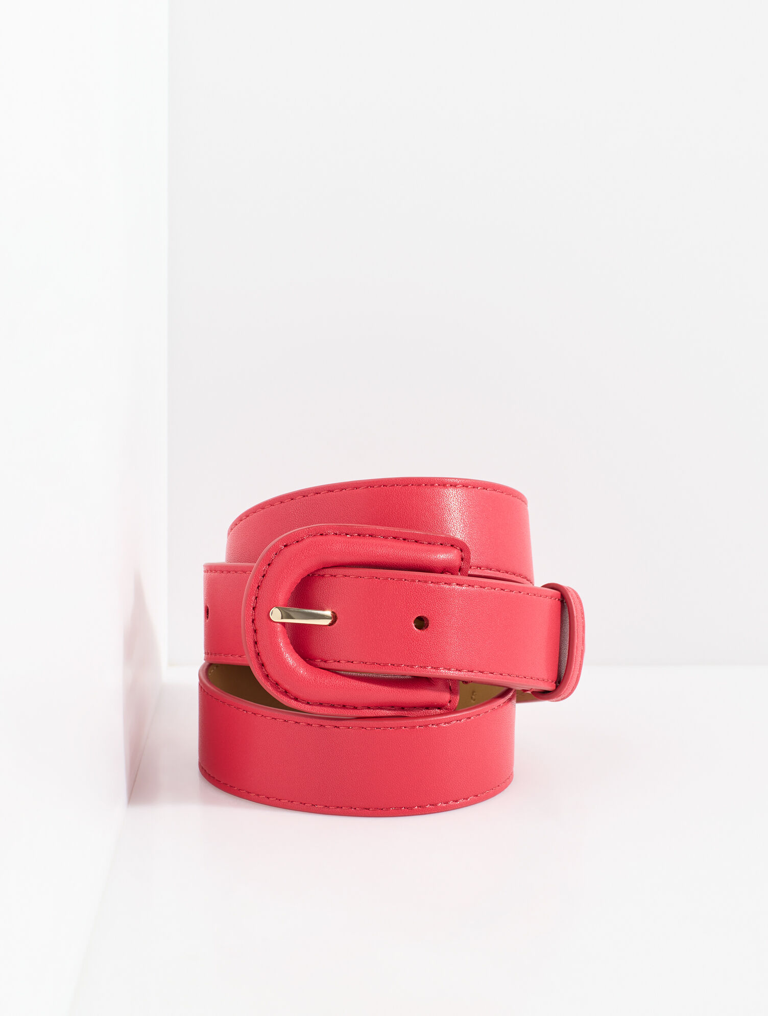 D-Buckle Leather Belt