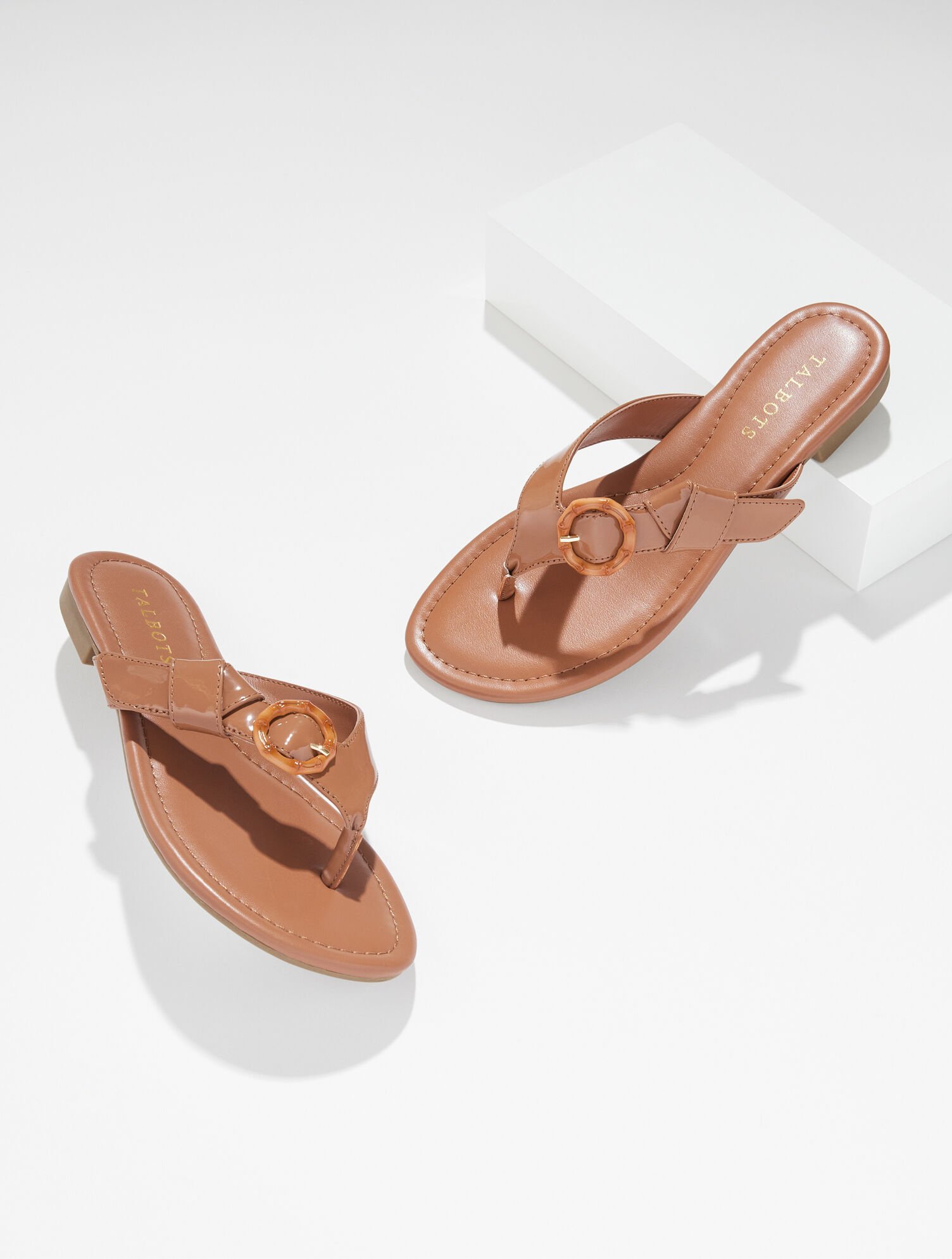 Gia Buckle Thong Sandals