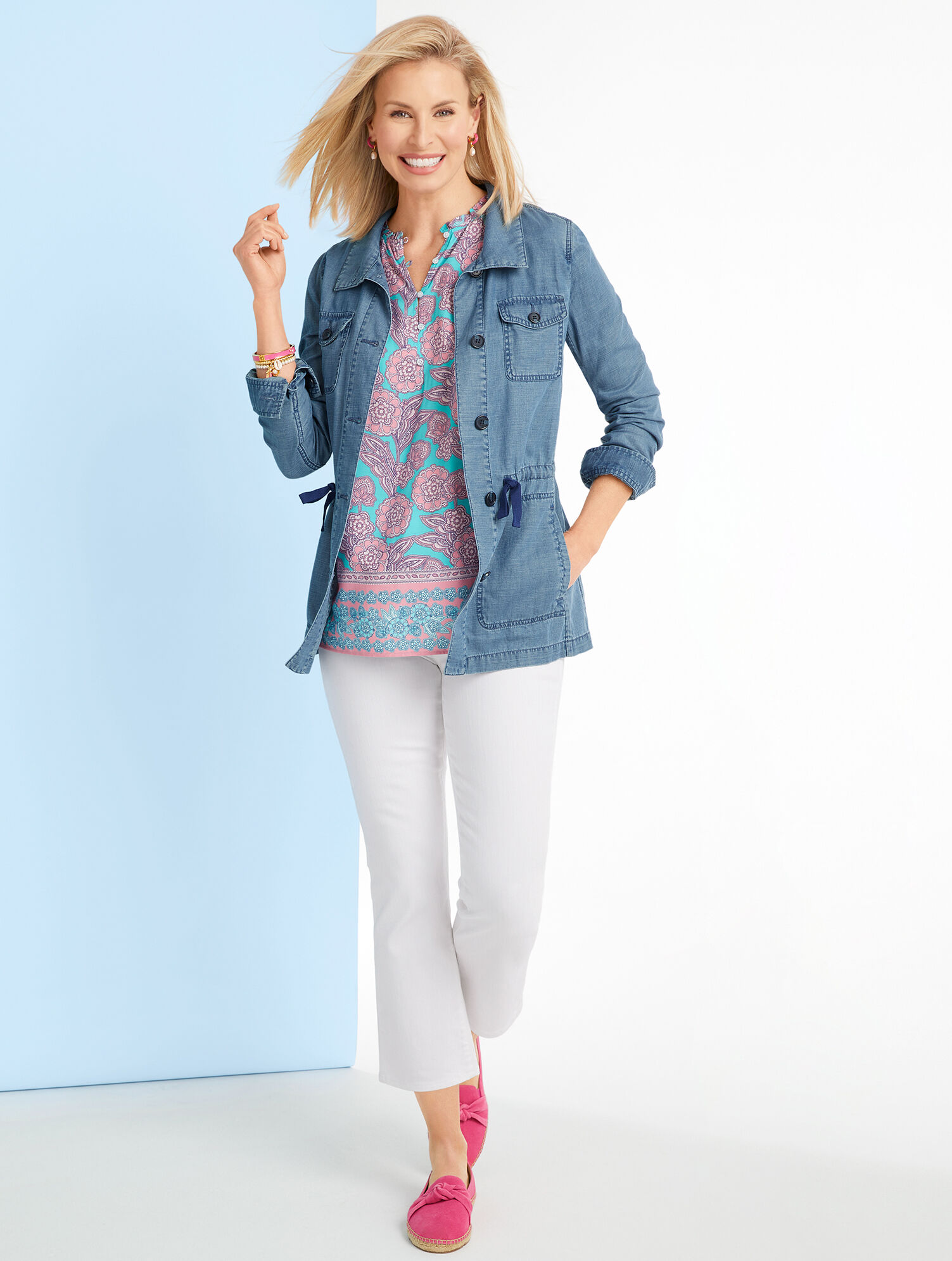 Crop Flare Jeans - White