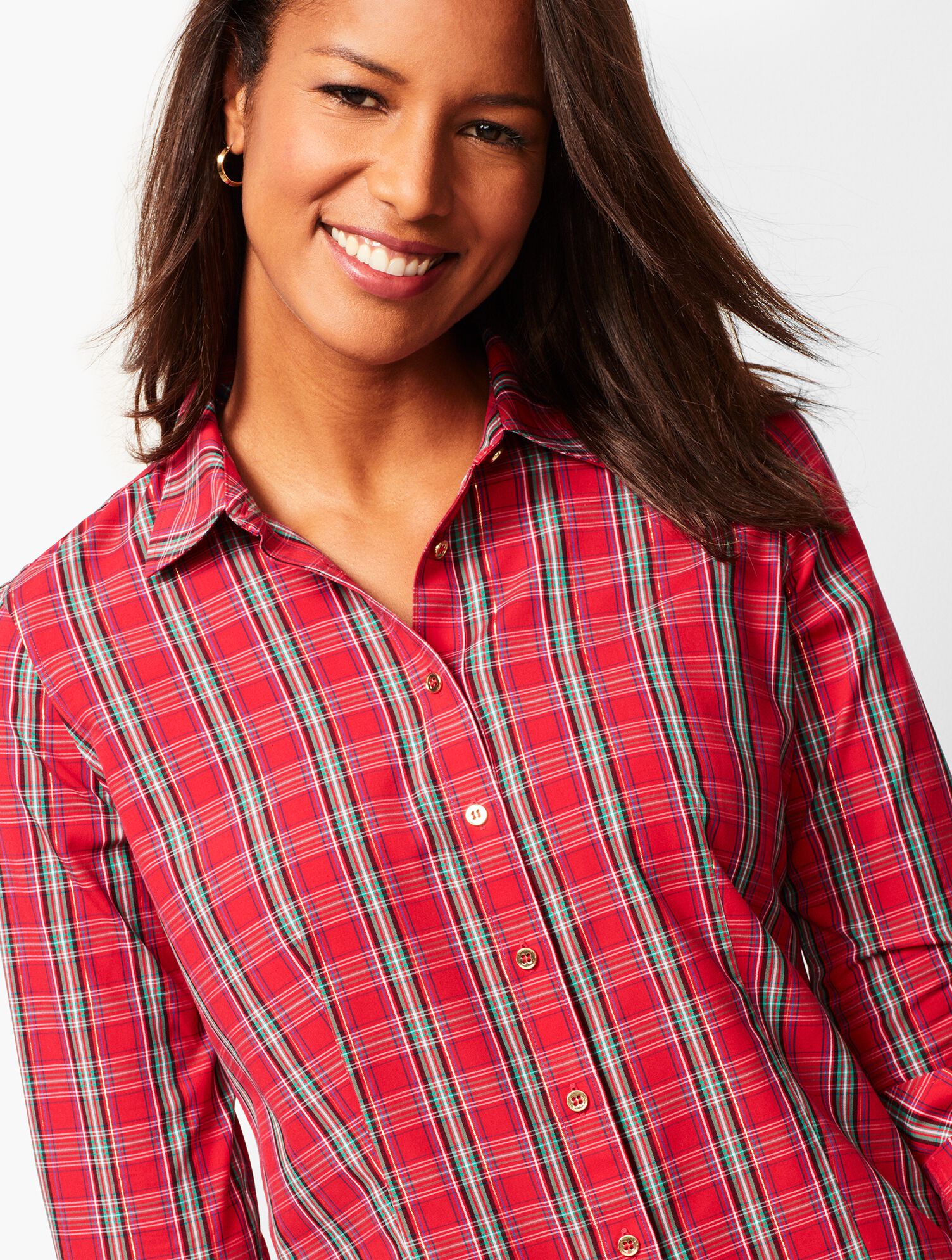 The Perfect Shirt Holiday Plaid Talbots