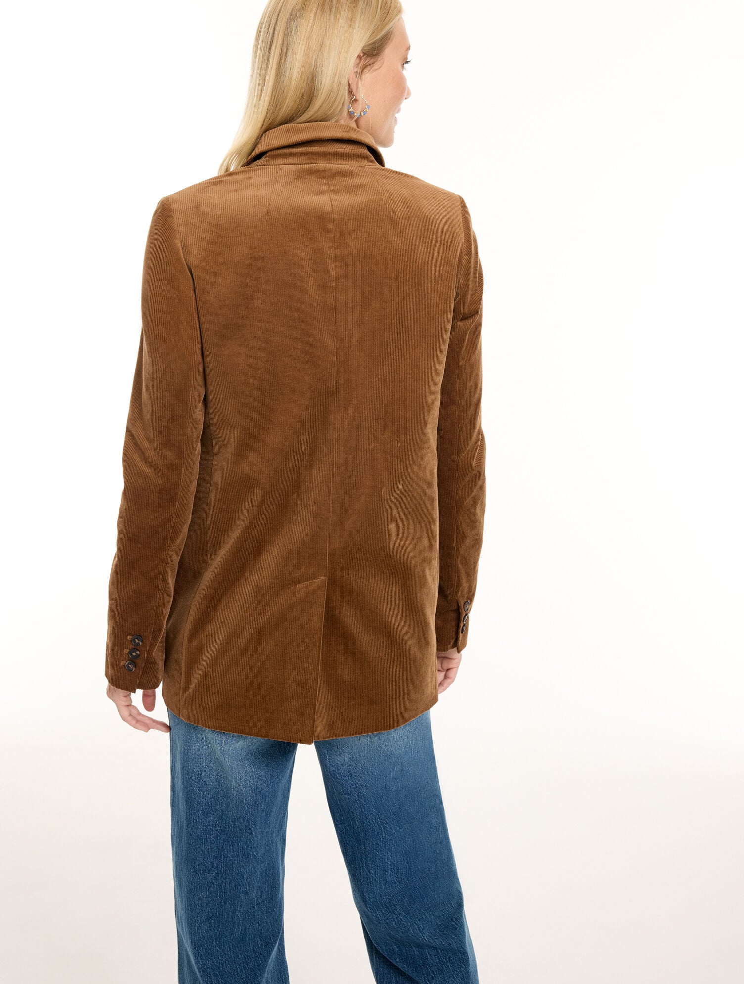 Corduroy Single Button Blazer