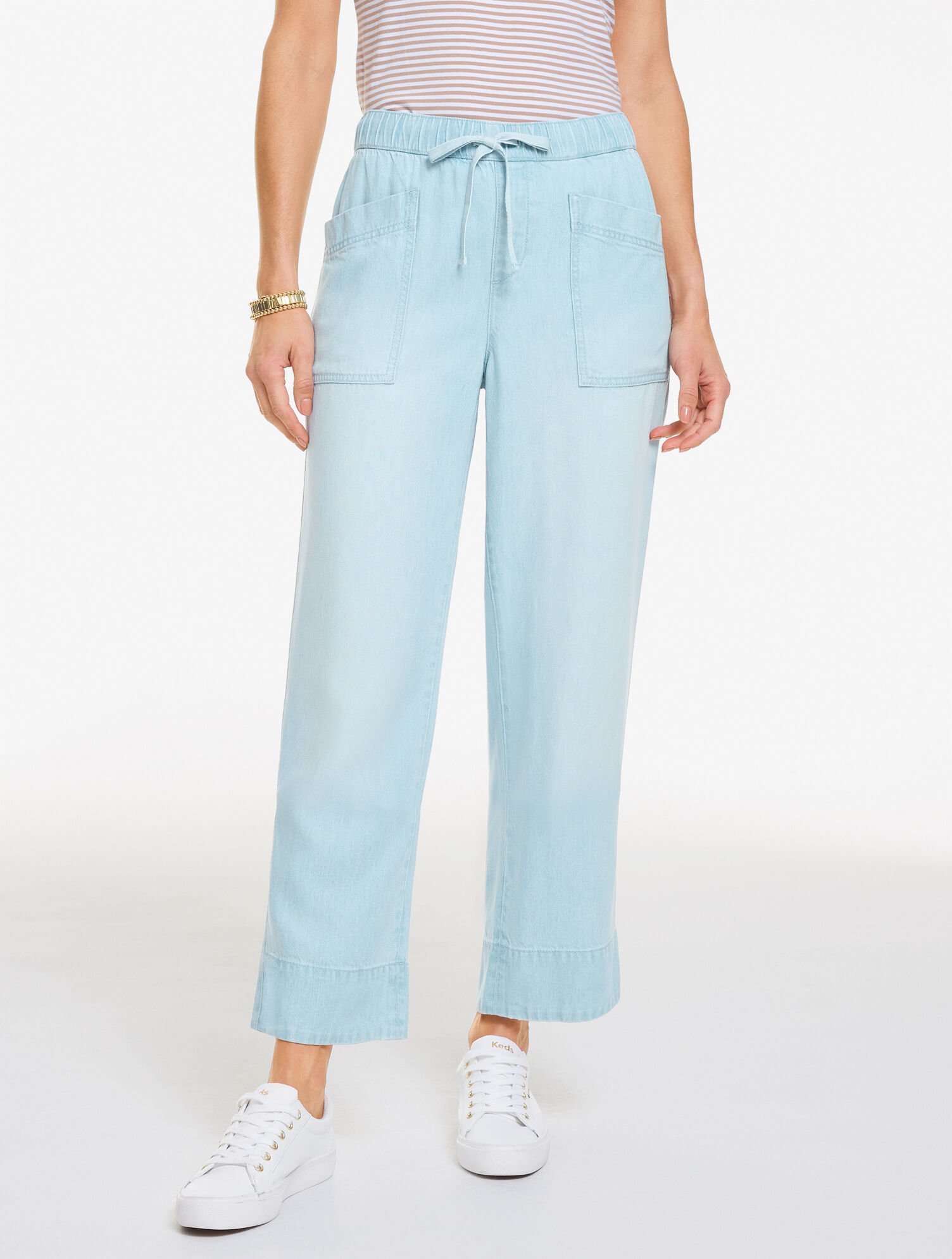Straight Crop Pull-On Jeans - Milano Wash
