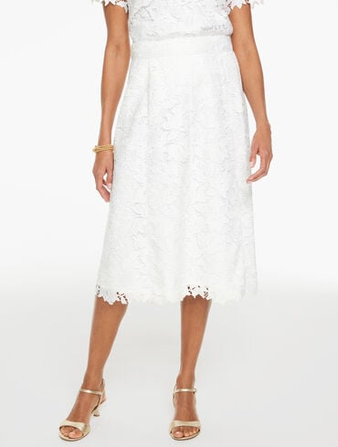 Corded Lace Midi Skirt