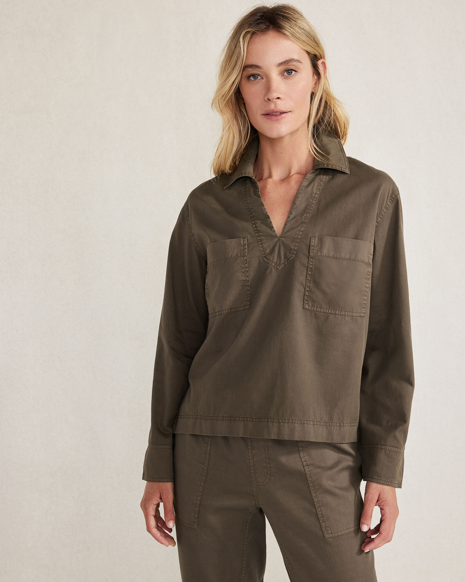 Lightweight Twill Collared Pullover - image 3