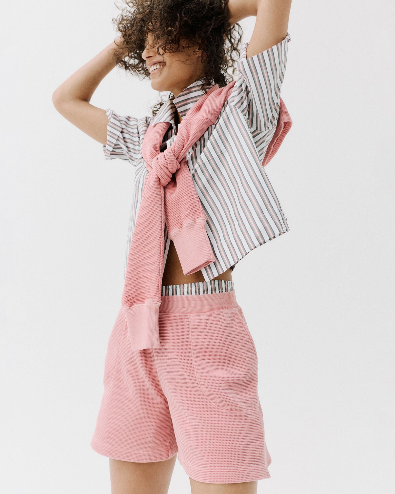 Organic Cotton Poplin Statement Stripe Pajama Top