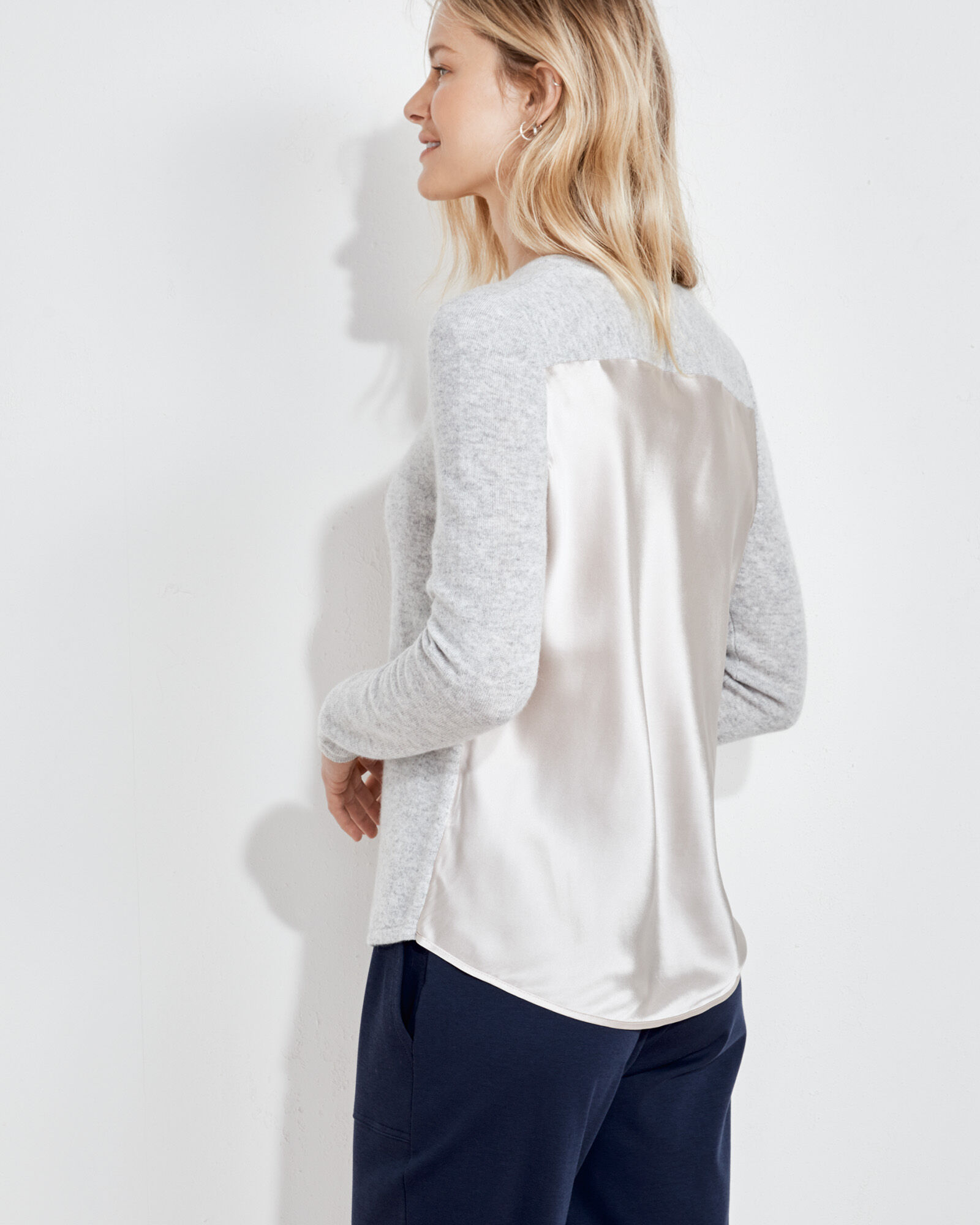 Pure Cashmere Silk Back Sweater​