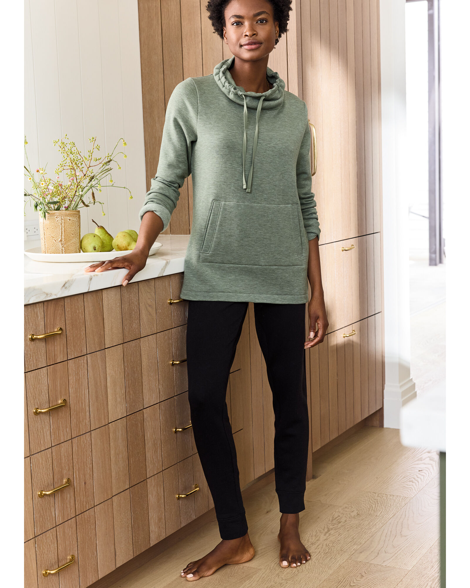 Fleece Cowl Neck Tunic