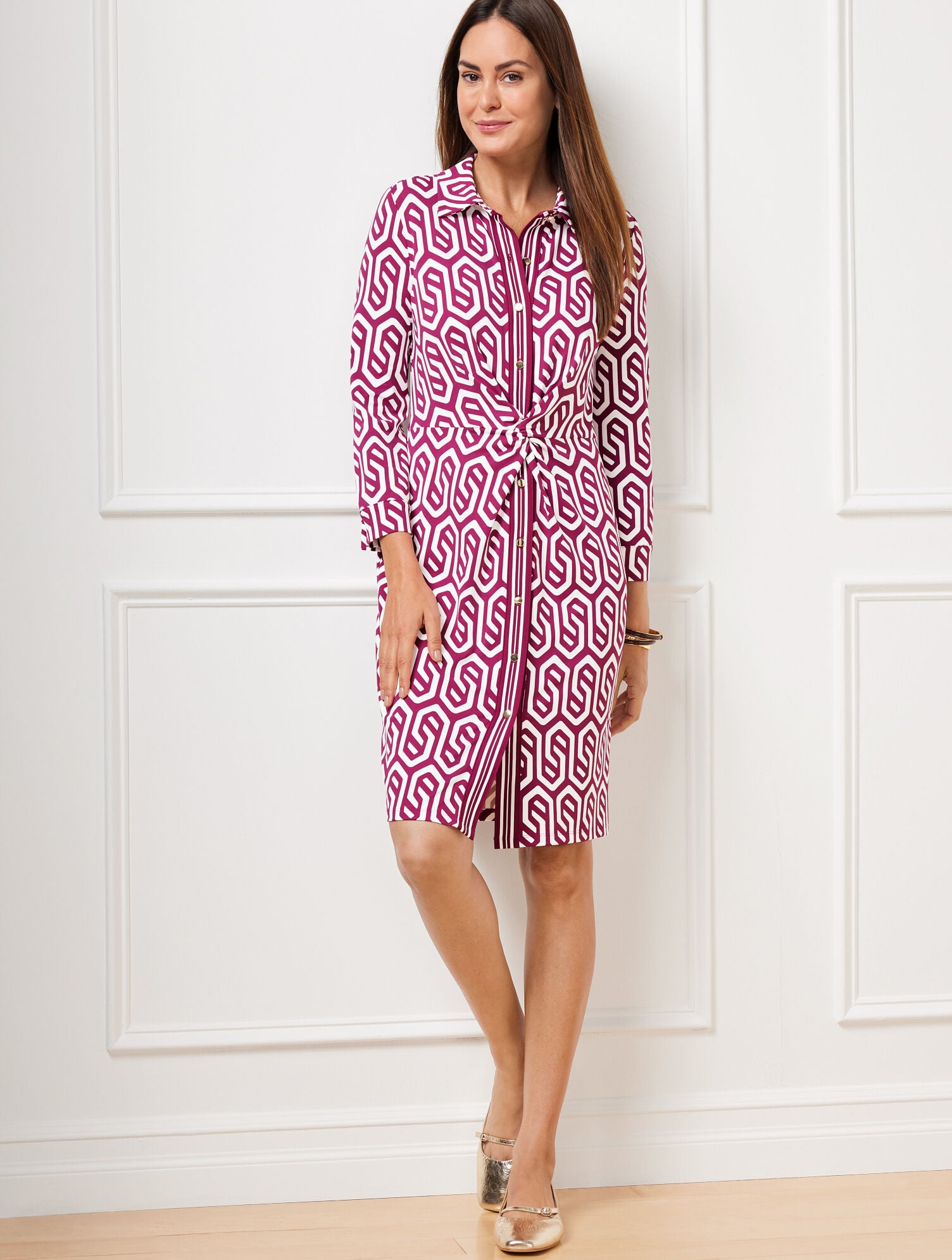jersey twist dress Blue Principles Printed Twist Front Jersey Midi Dress