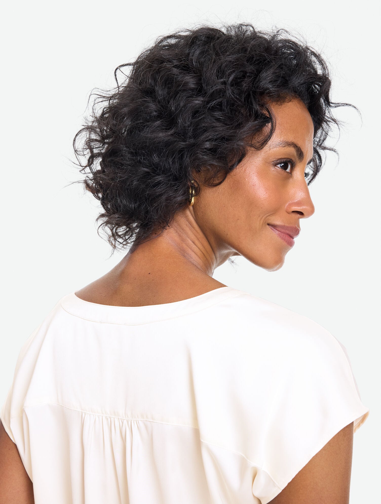 Soft Satin Charmeuse Split Neck Top - Colors