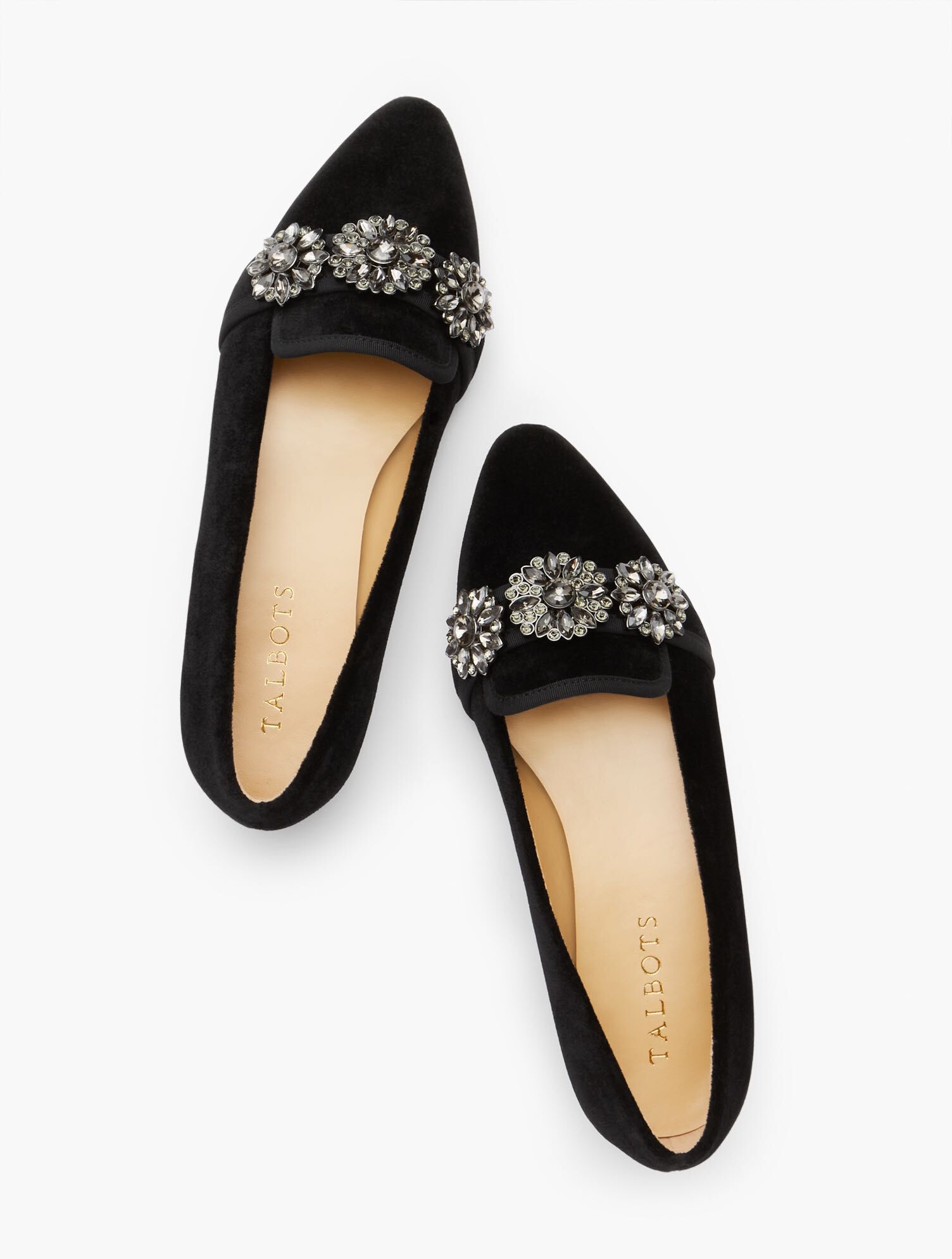 Edison Jewel Detail Velvet Flats