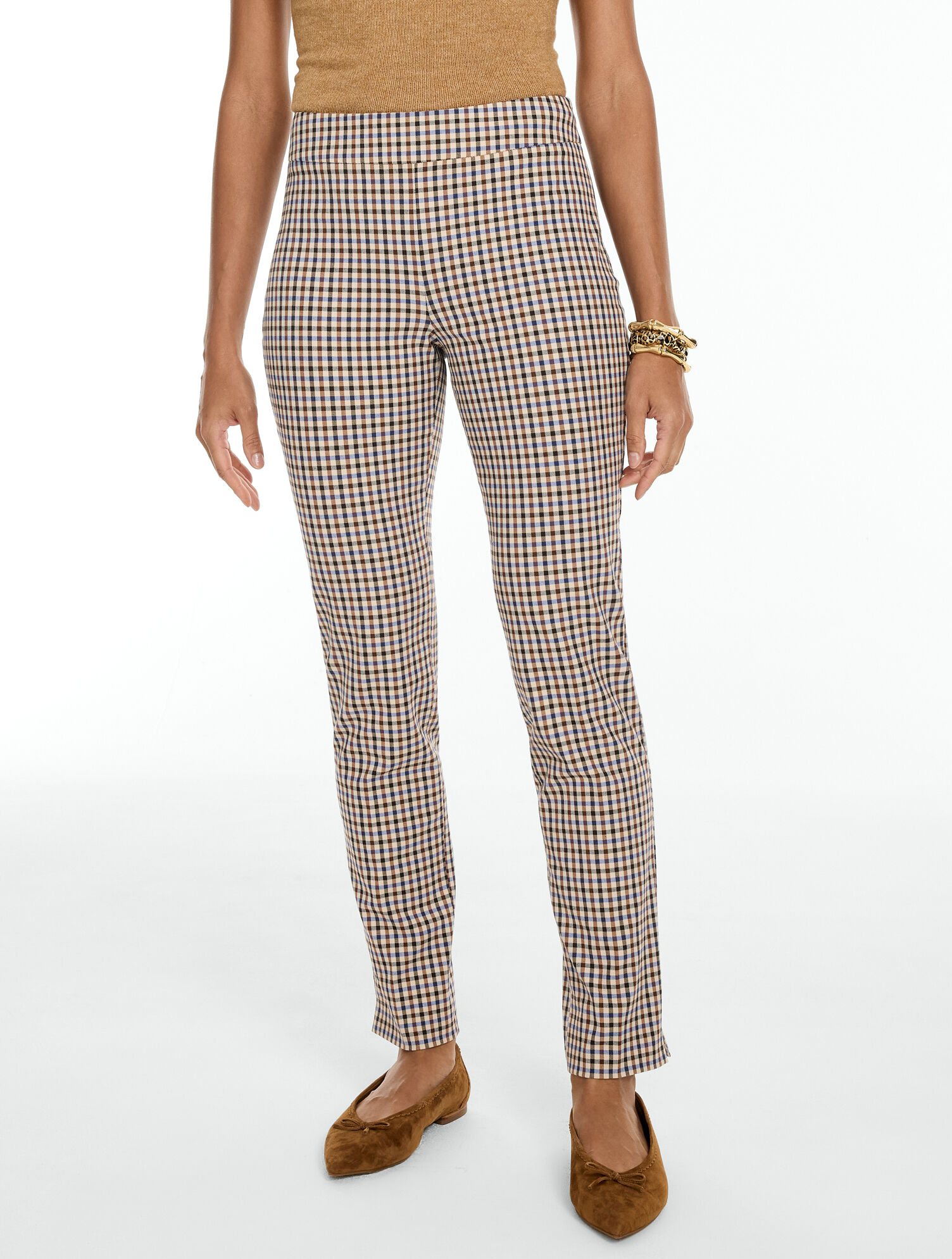 Talbots Chatham Cotton Bi-Stretch Slim Ankle Pants - Chelsea Plaid