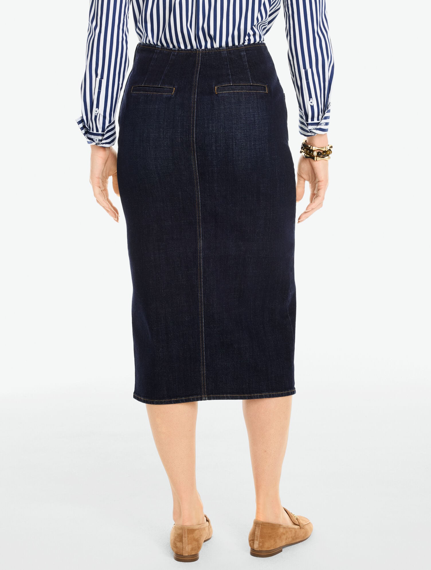 Denim Pencil Skirt - Manor Wash