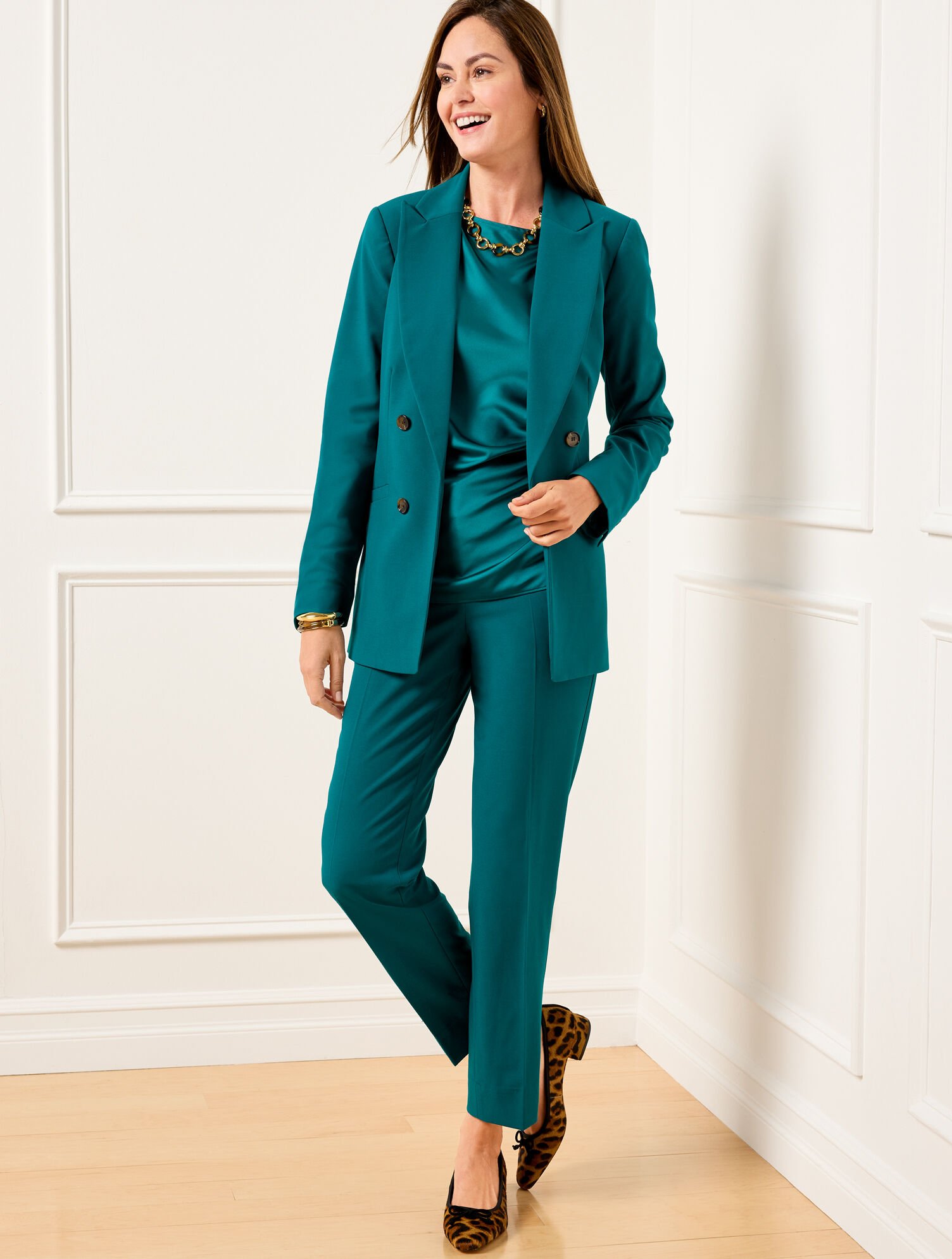 City Twill Open Front Blazer Talbots