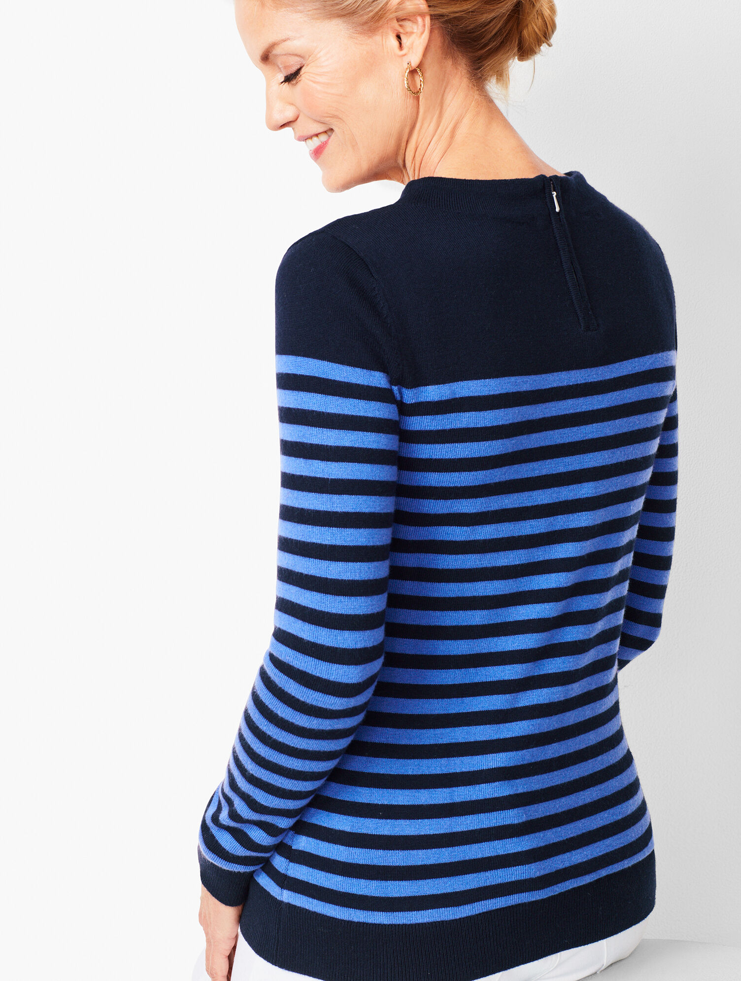 Stripe Mockneck Sweater