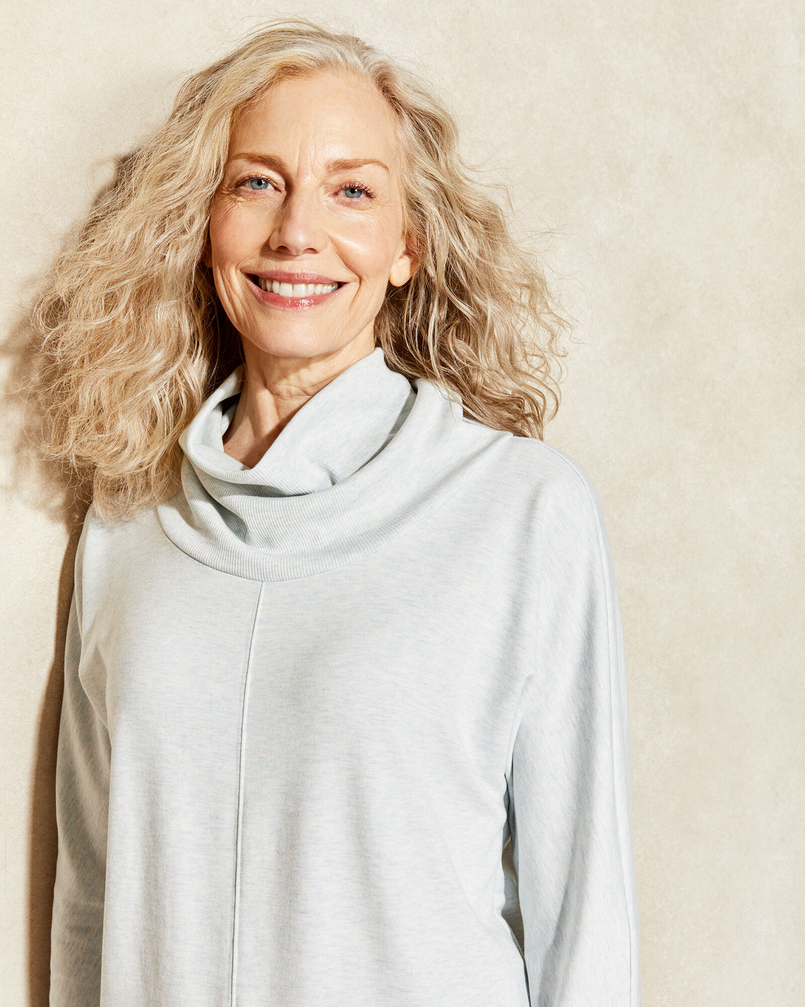 French Terry Cowl Neck Pullover