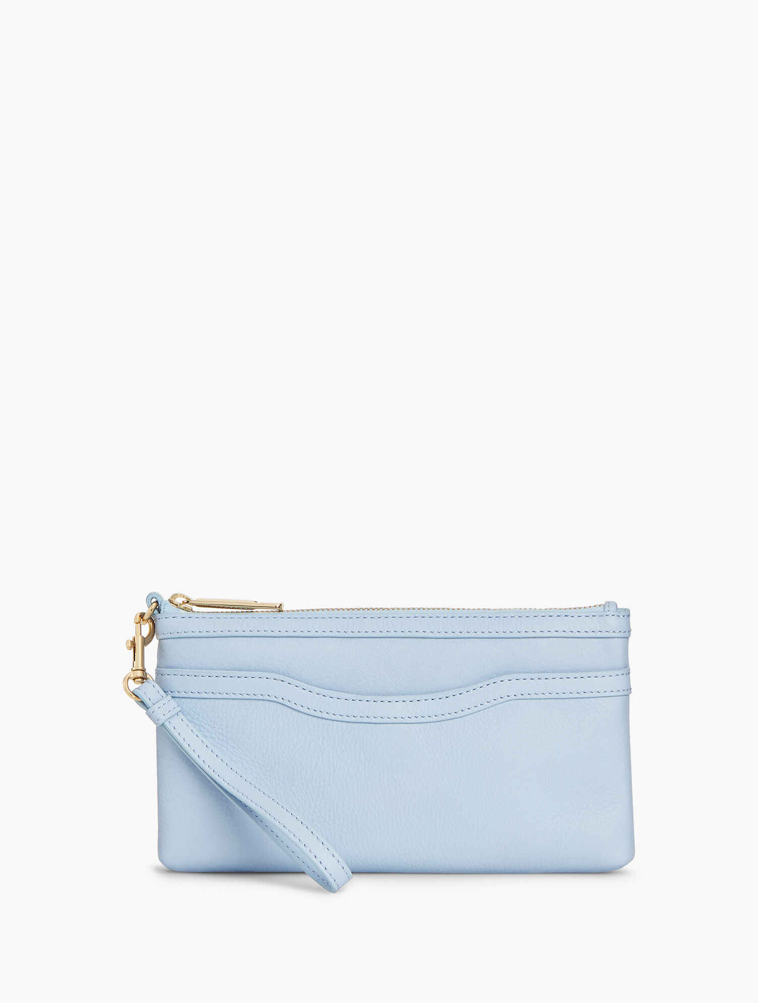 Pebble Leather Zip-Top Wristlet
