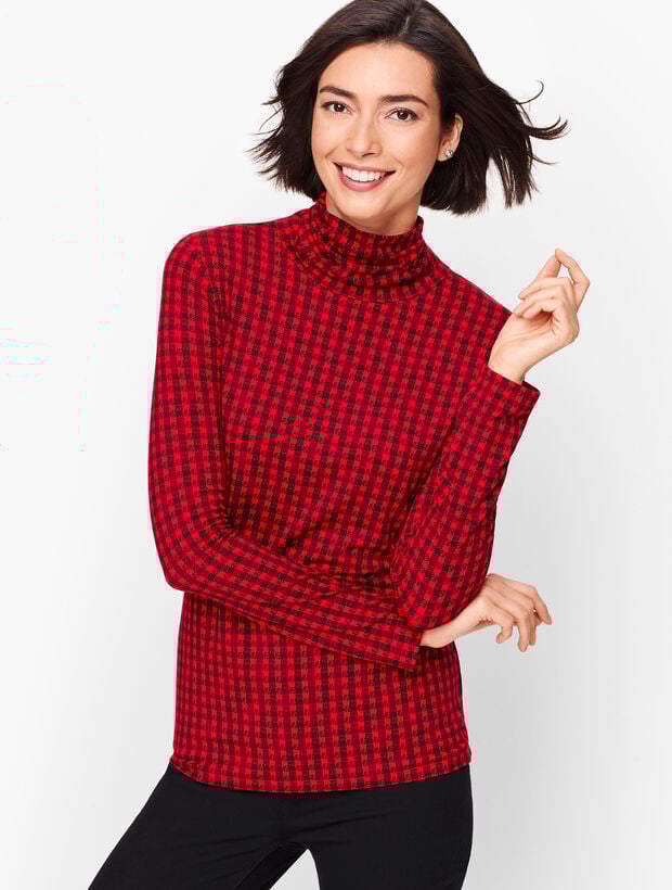 ThermaWarmth Turtleneck Buffalo Plaid Talbots