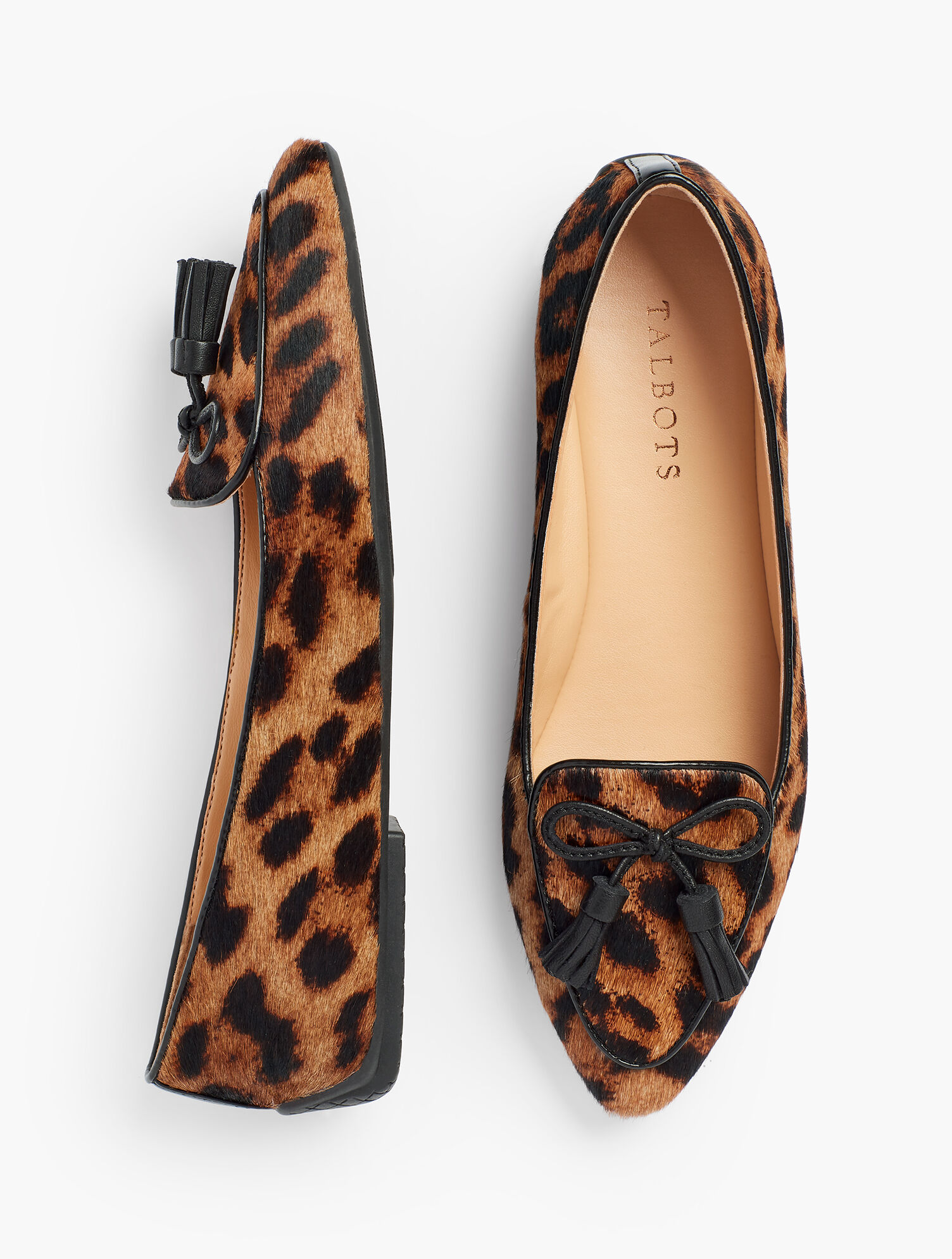 Francesca Tassel Tie Driving  Moccasins - Leopard Calf Hair