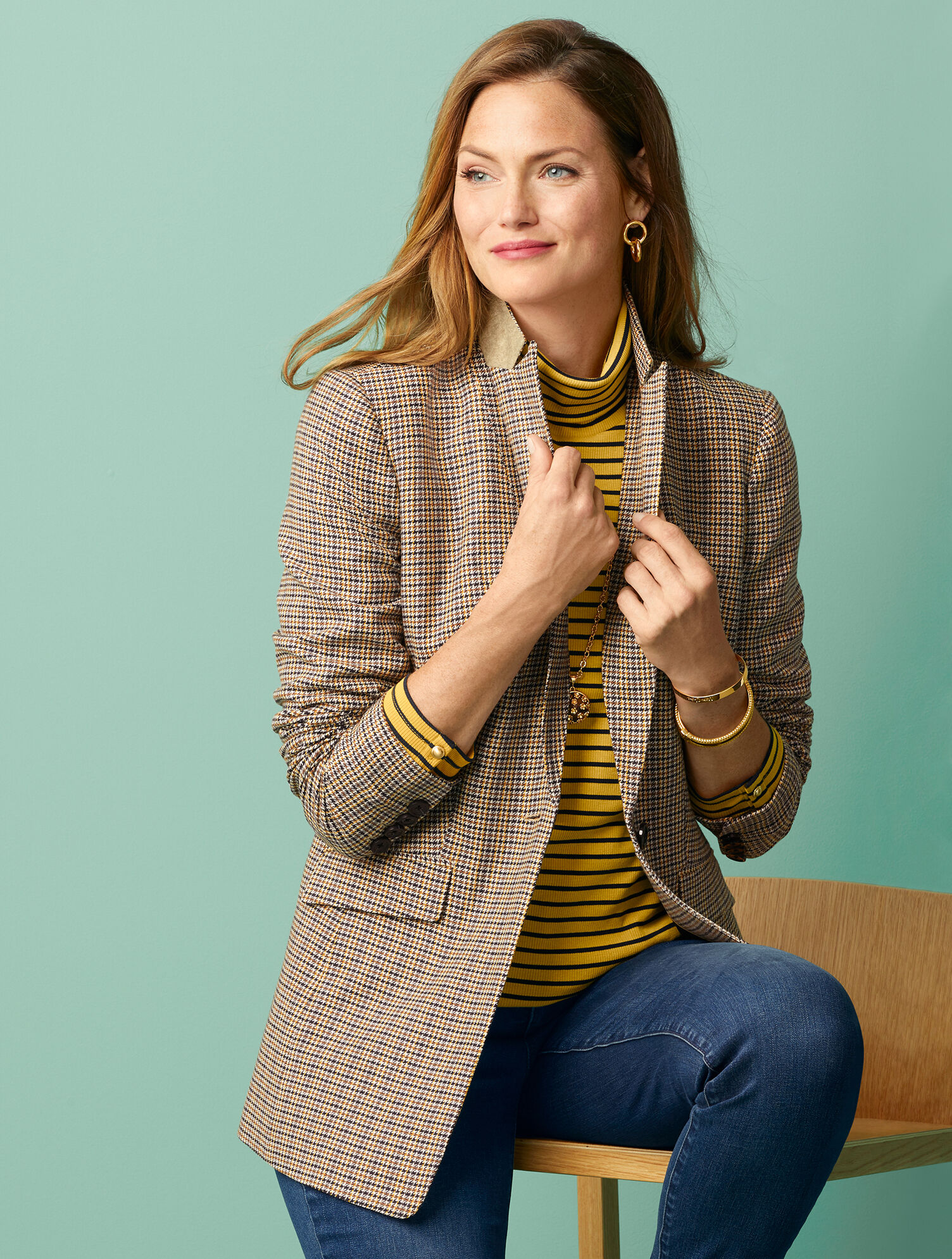 Ribbed Stripe Turtleneck
