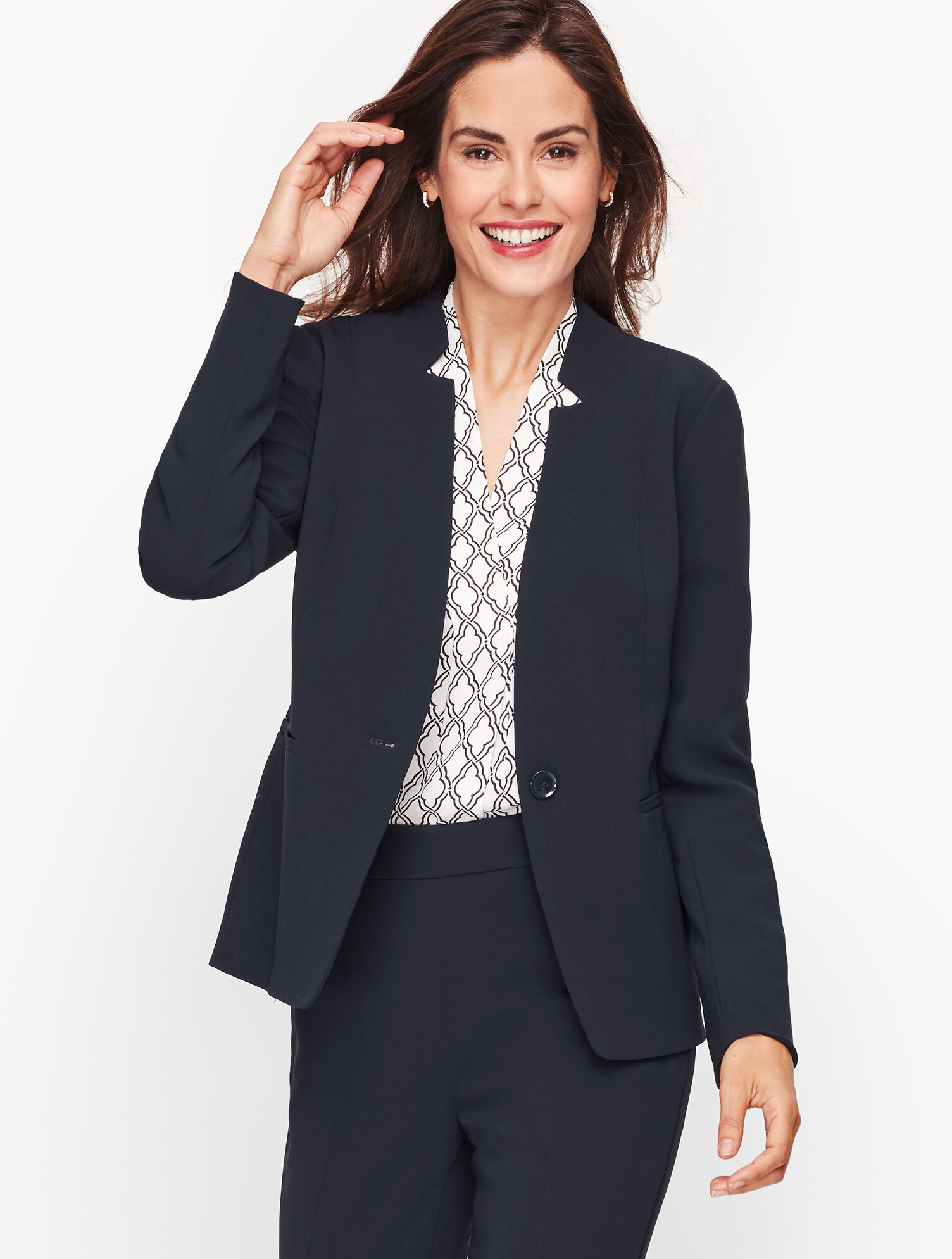 Easy Travel Stand Collar Blazer