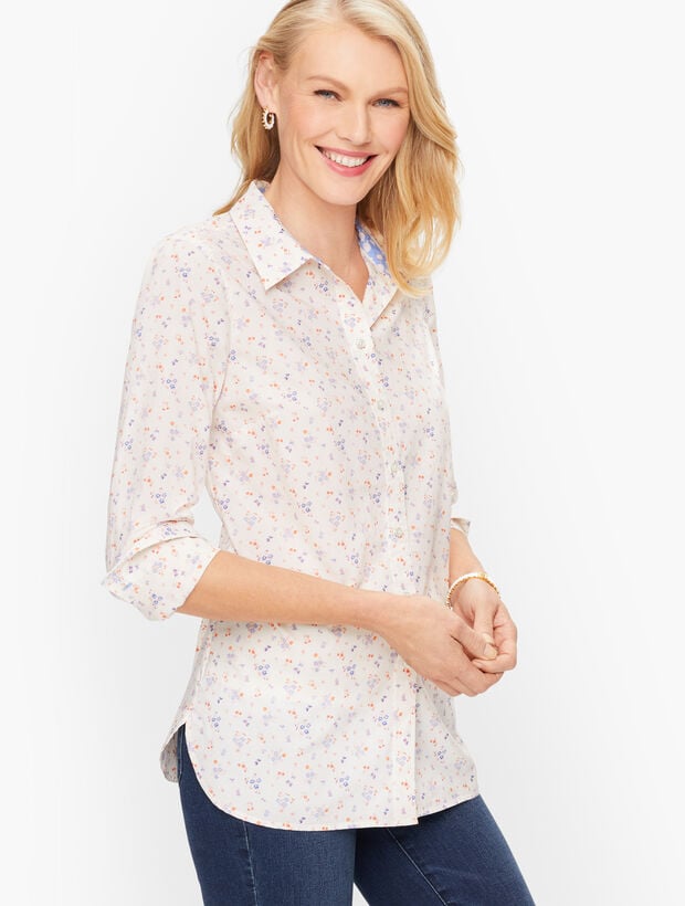 Classic Cotton Shirt Ditsy Floral Talbots