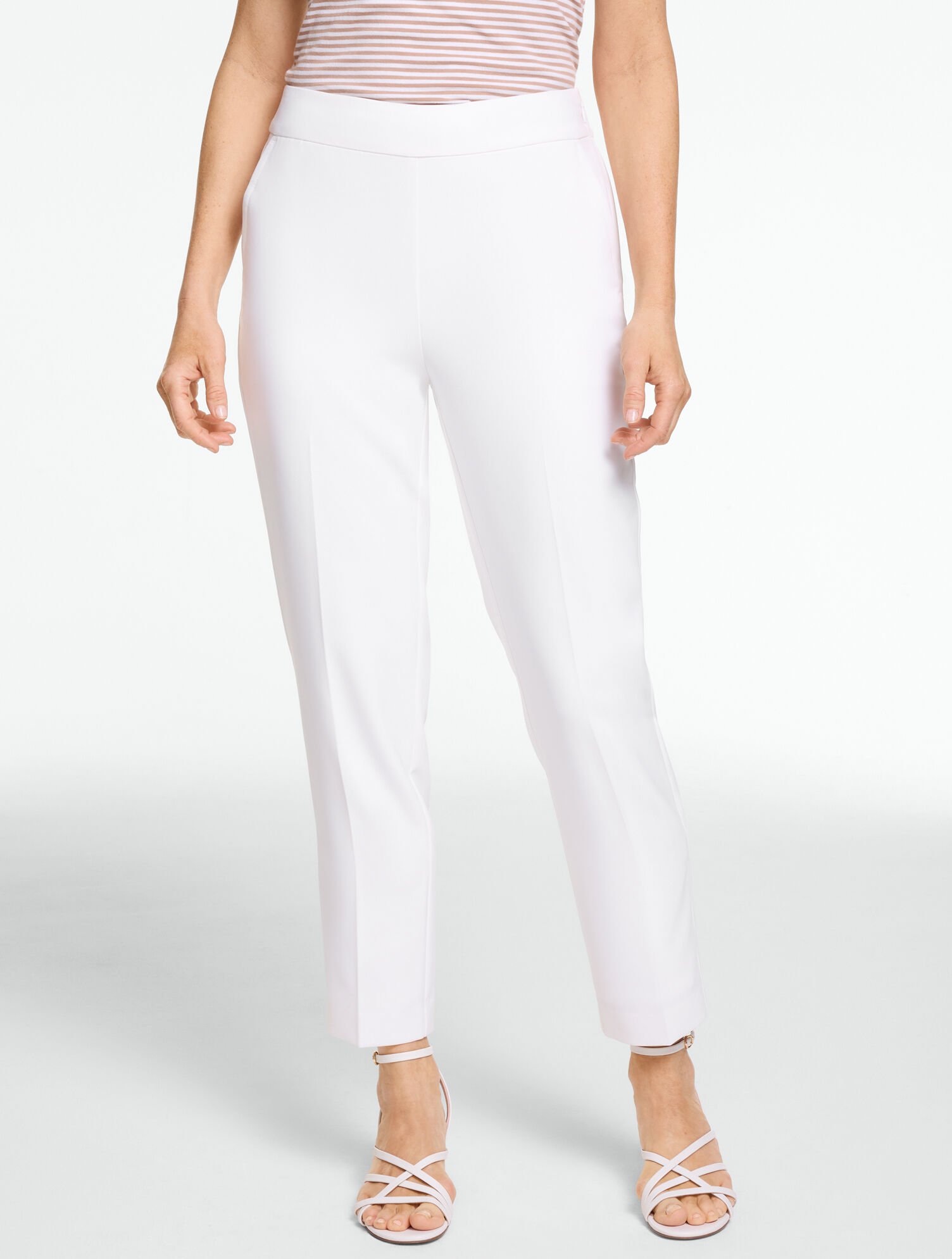 Tapered Ankle Polished Crepe Pants