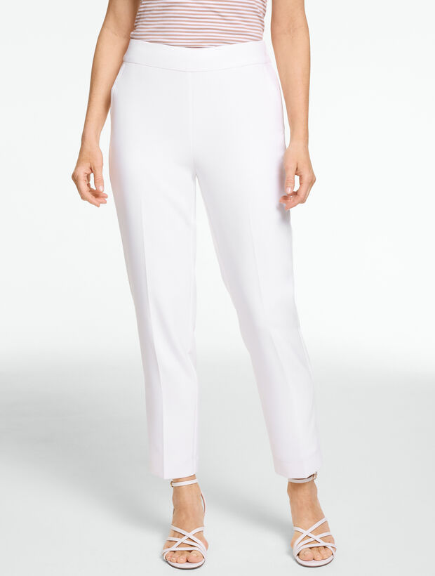 Tapered Ankle Polished Crepe Pants