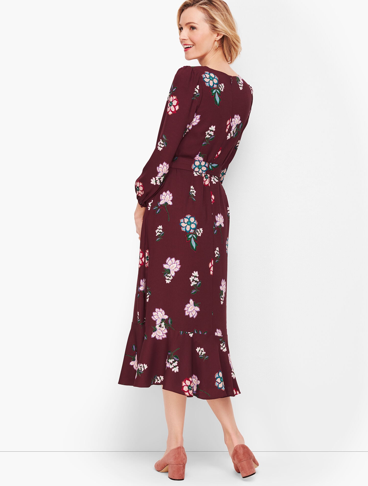 princess polly baby blue dress Crepe Fit & Flare Midi Dress