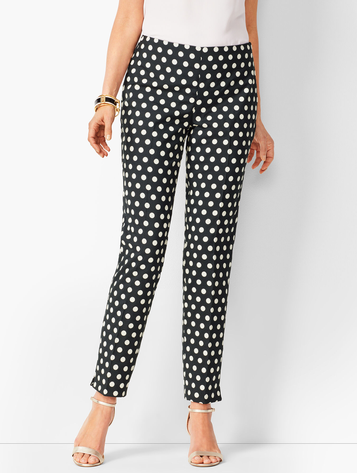 Dot Jacquard Talbots Chatham Ankle Pants Talbots