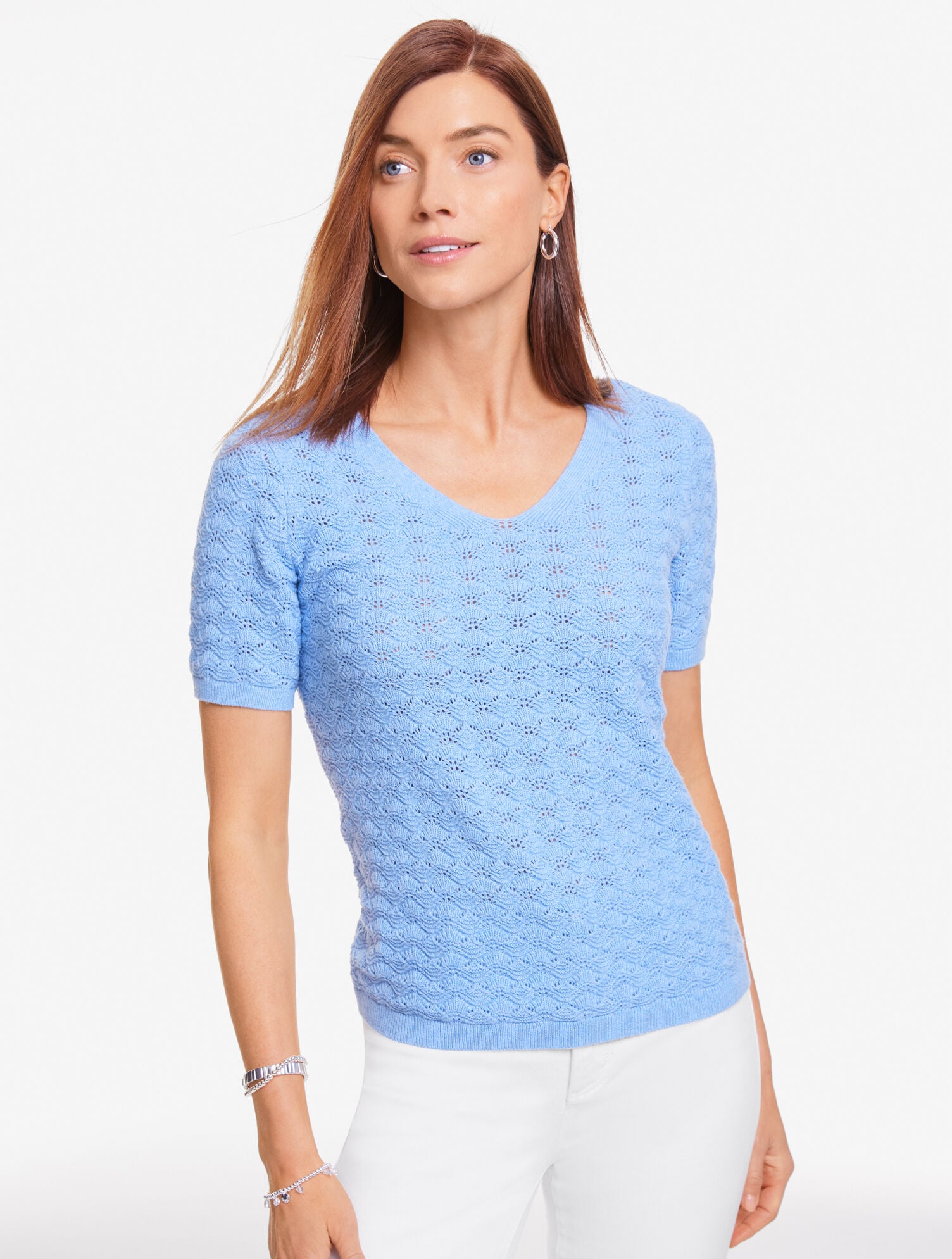 Short Sleeve V-Neck Pullover