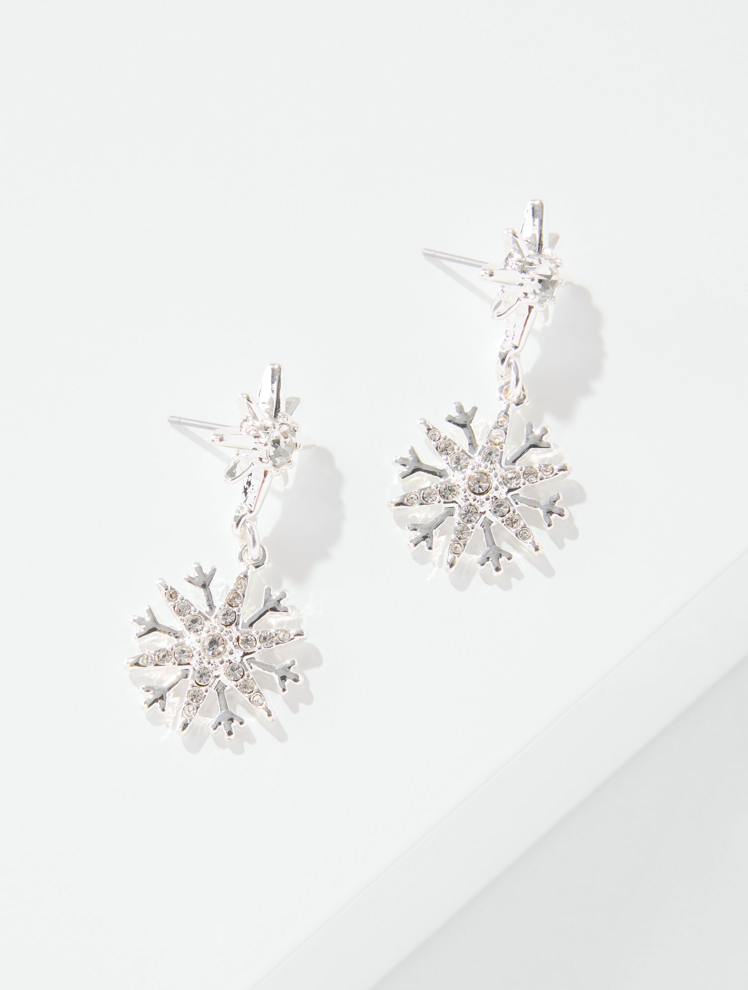 Sparkling Snowflakes Drop Earrings
