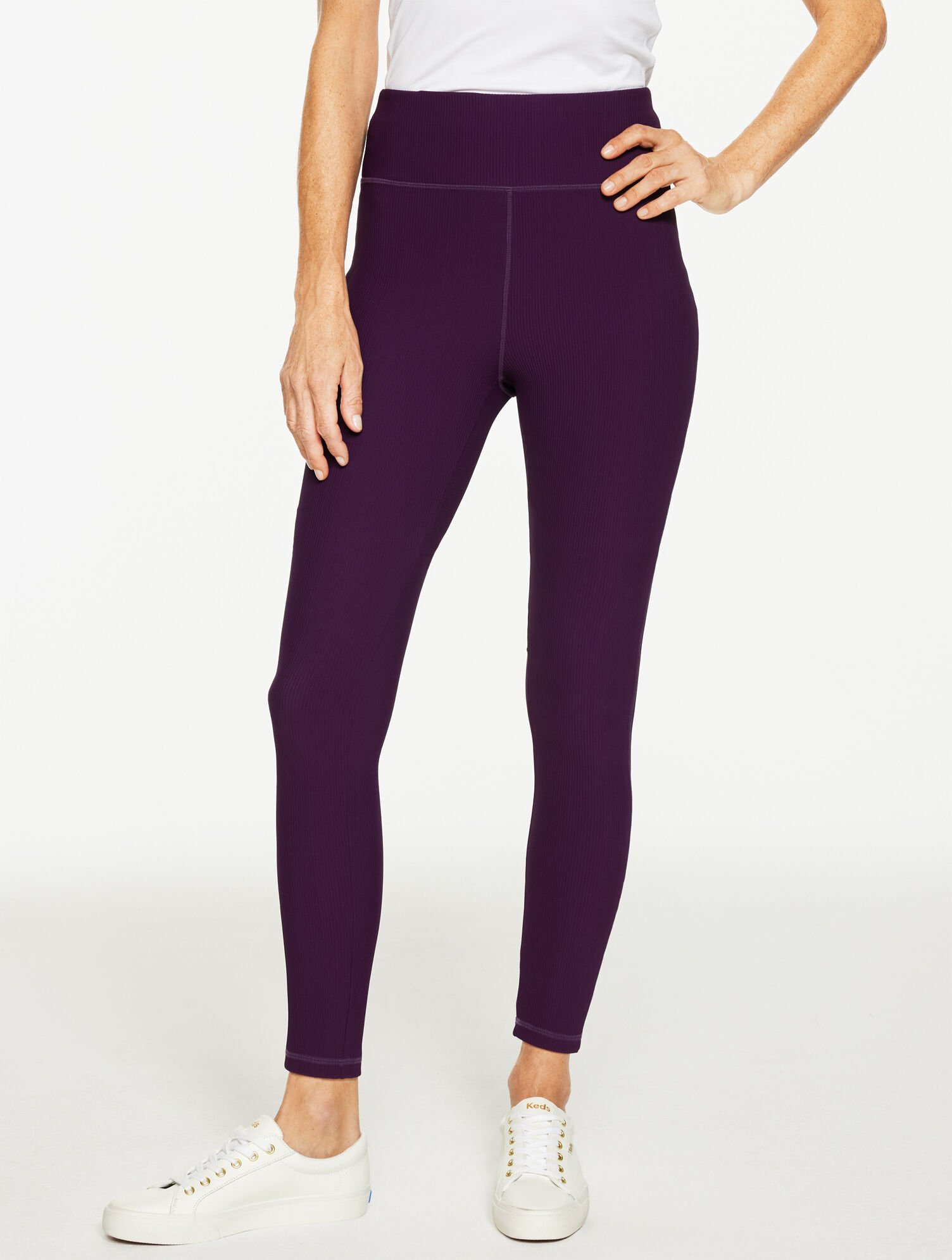 Soft Stretch Ribbed High Waist Leggings - image 2