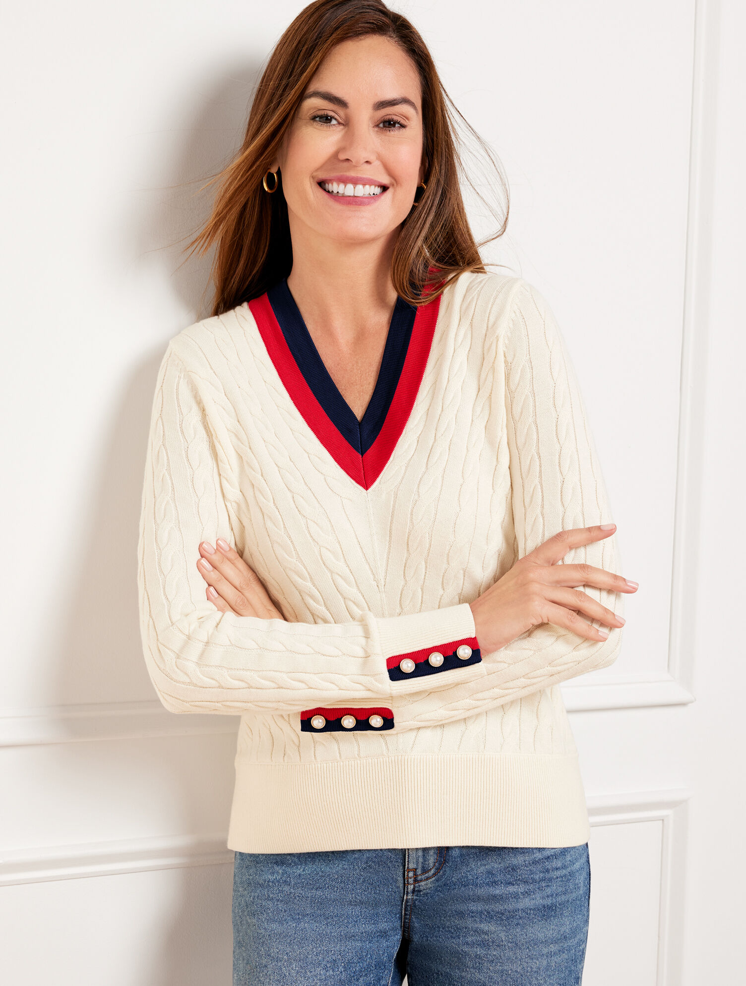Evie | Chevron Cable-Knit Sweater