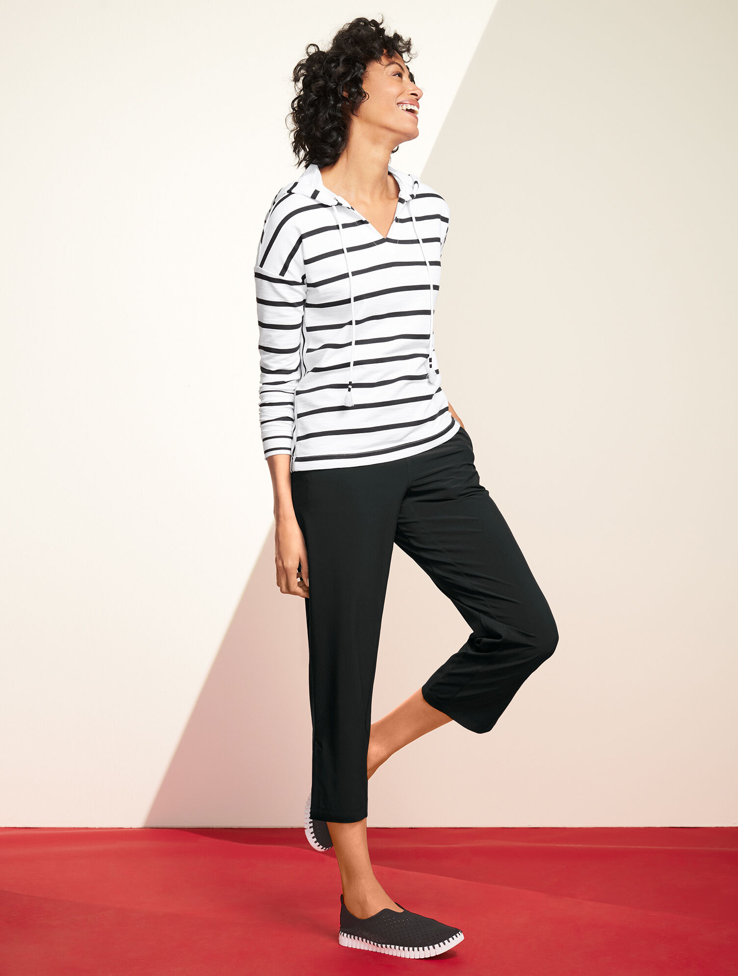 Robin Stripe Jersey Hooded Pullover