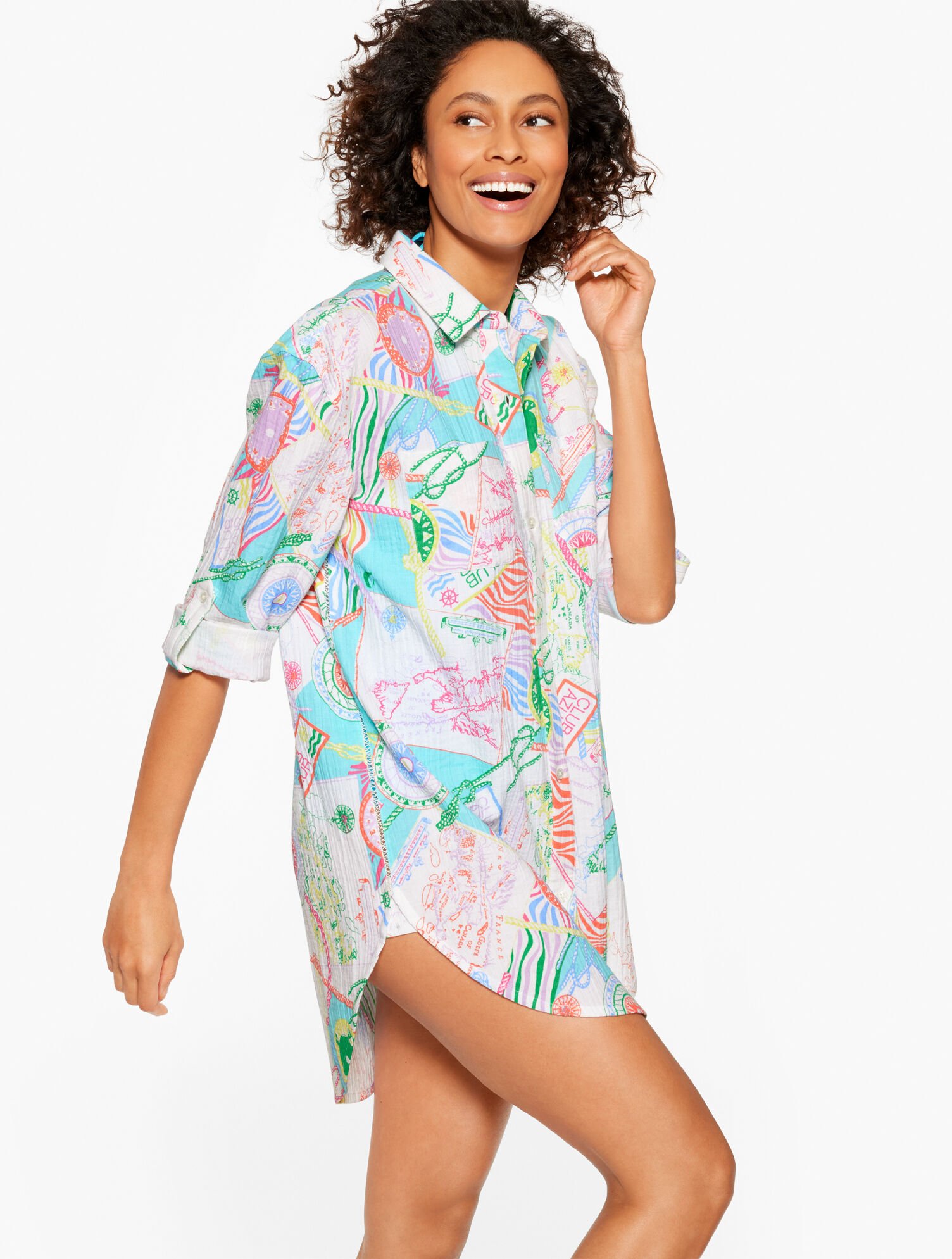 Aqua Club Gauze Shirt Cover-Up - C&ocirc;te d'Azur