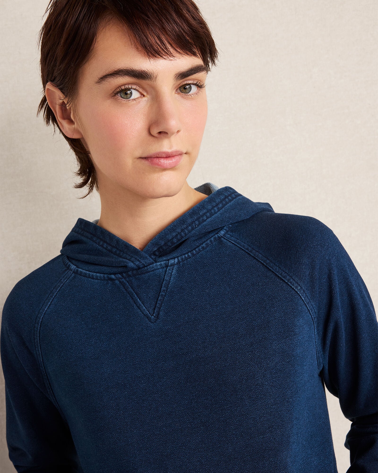 Indigo Cotton Terry Hoodie