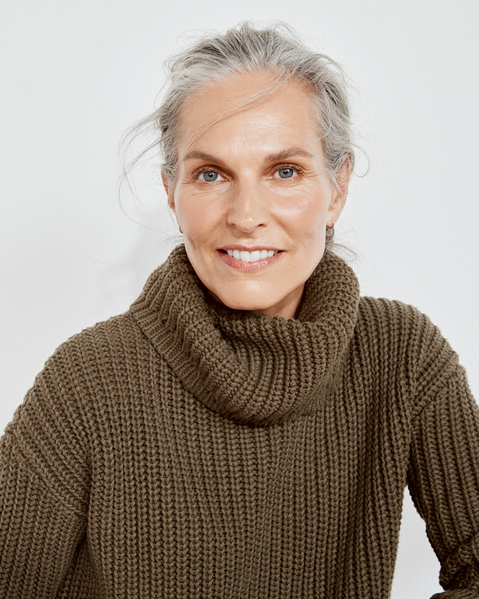 Funnel Neck Cotton Sweater